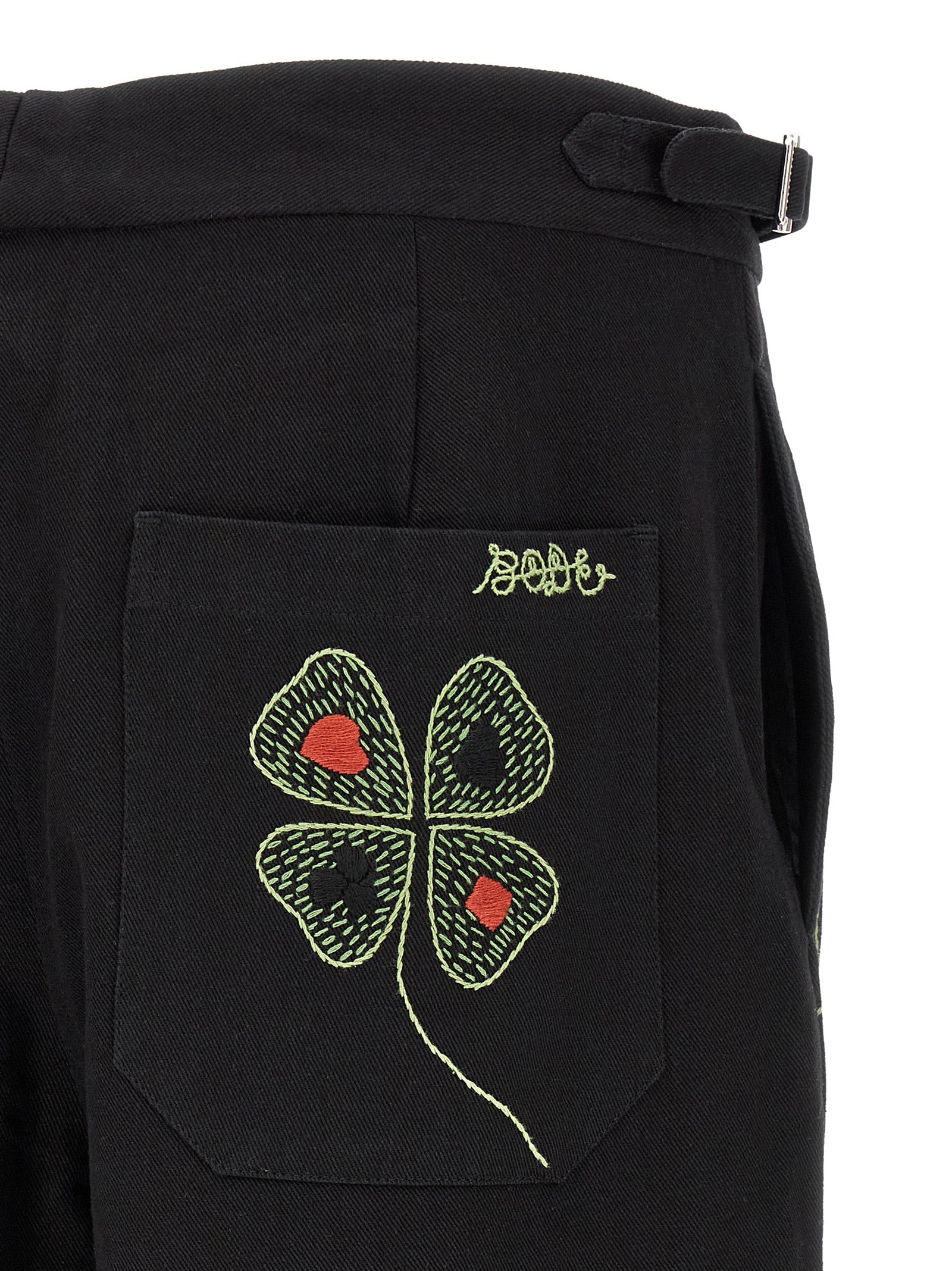BODE Black Cotton Casual Men's Pants