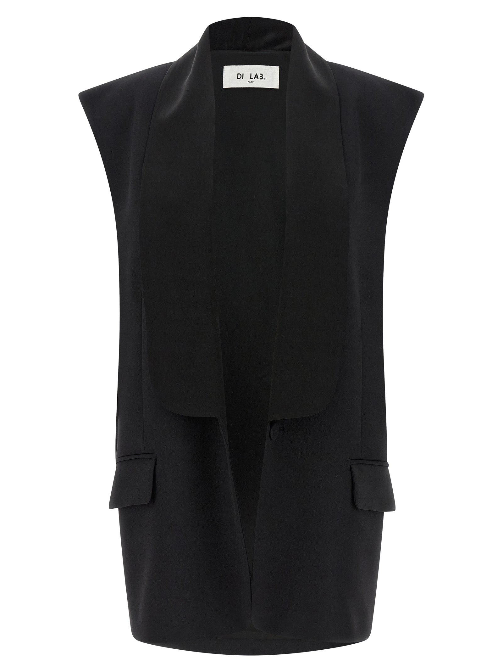 DI.LA3 PARI' Black Viscose Sleeveless Women's Jacket