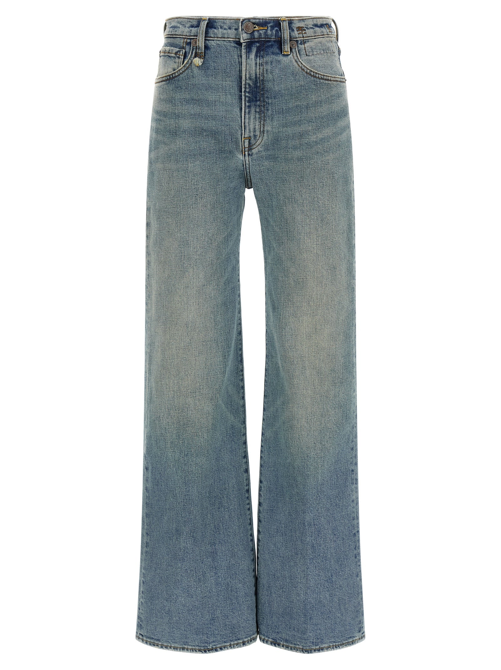 R13 Blue Cotton Flared Women's Jeans