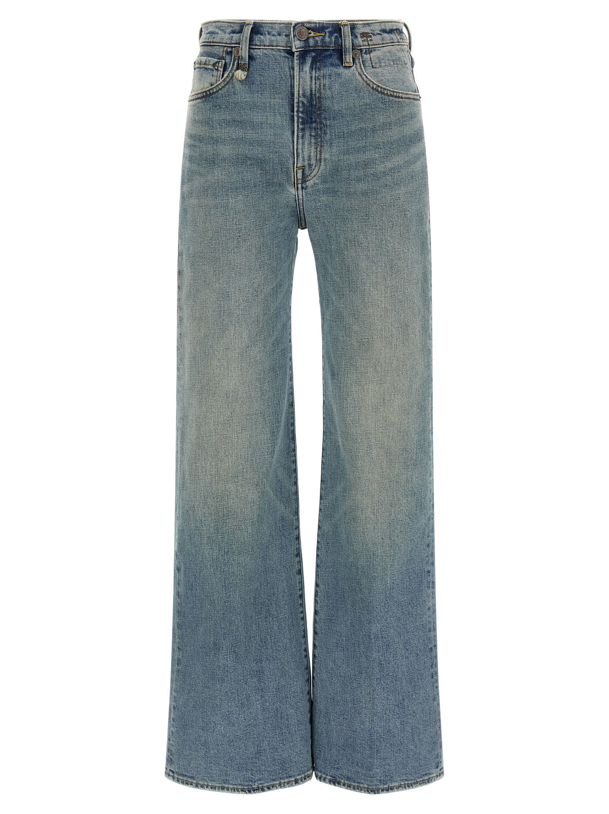 R13 Blue Cotton Flared Women's Jeans