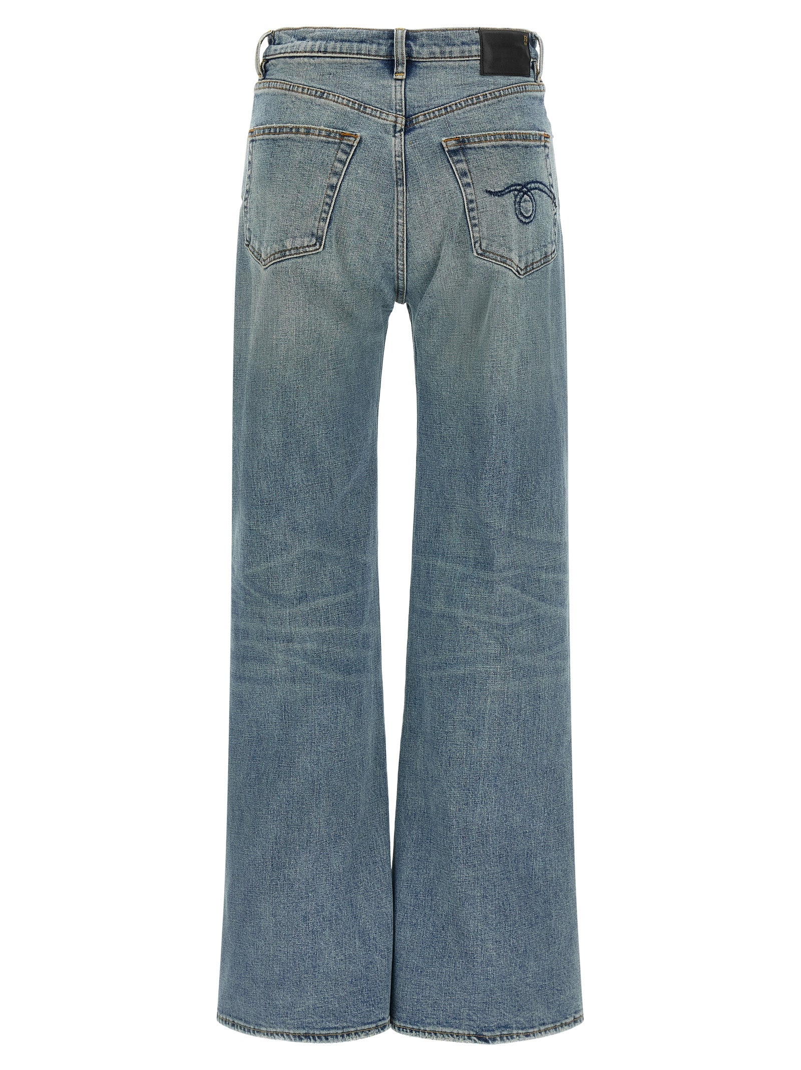 R13 Blue Cotton Flared Women's Jeans