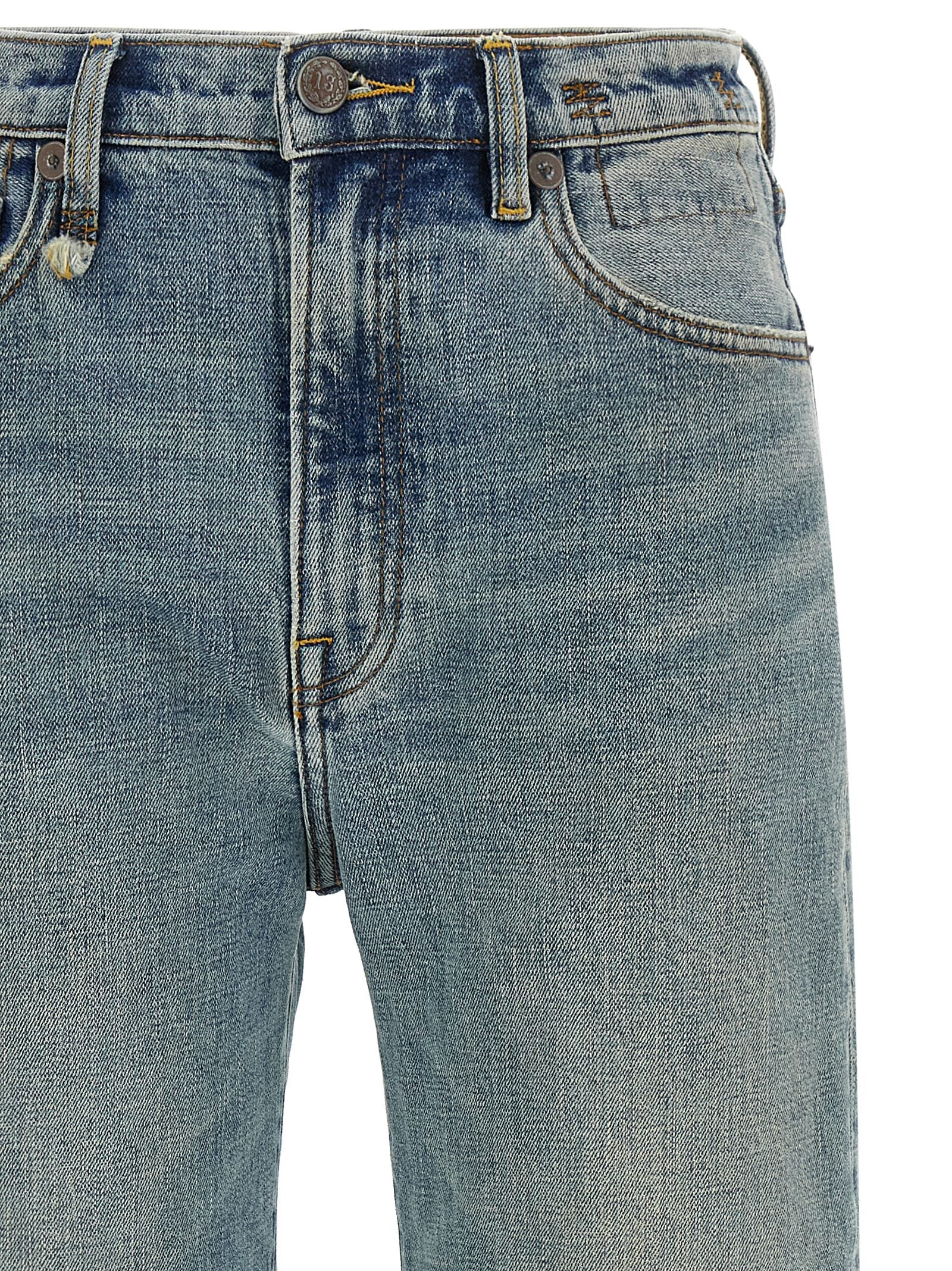 R13 Blue Cotton Flared Women's Jeans