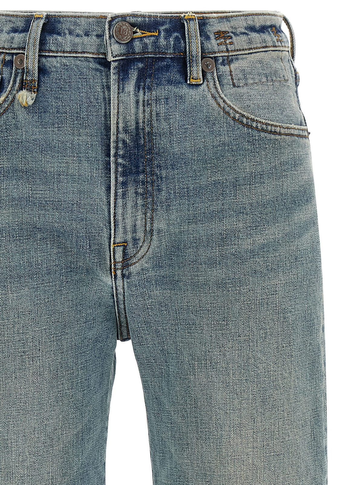 R13 Blue Cotton Flared Women's Jeans