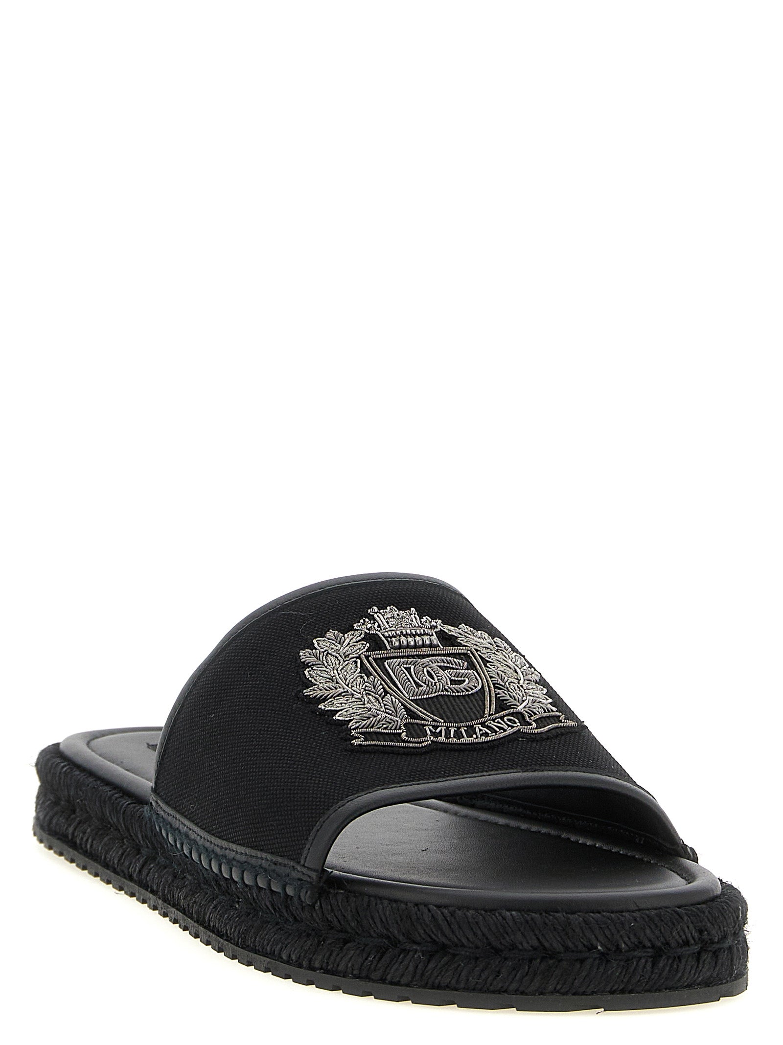 Dolce & Gabbana Black Cotton Men's Slides