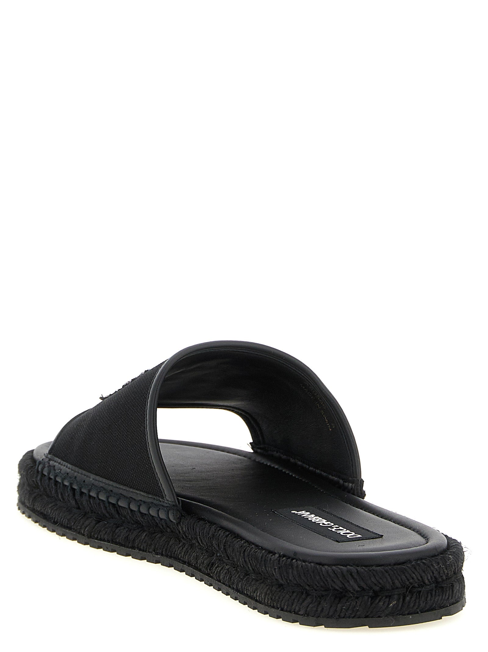 Dolce & Gabbana Black Cotton Men's Slides