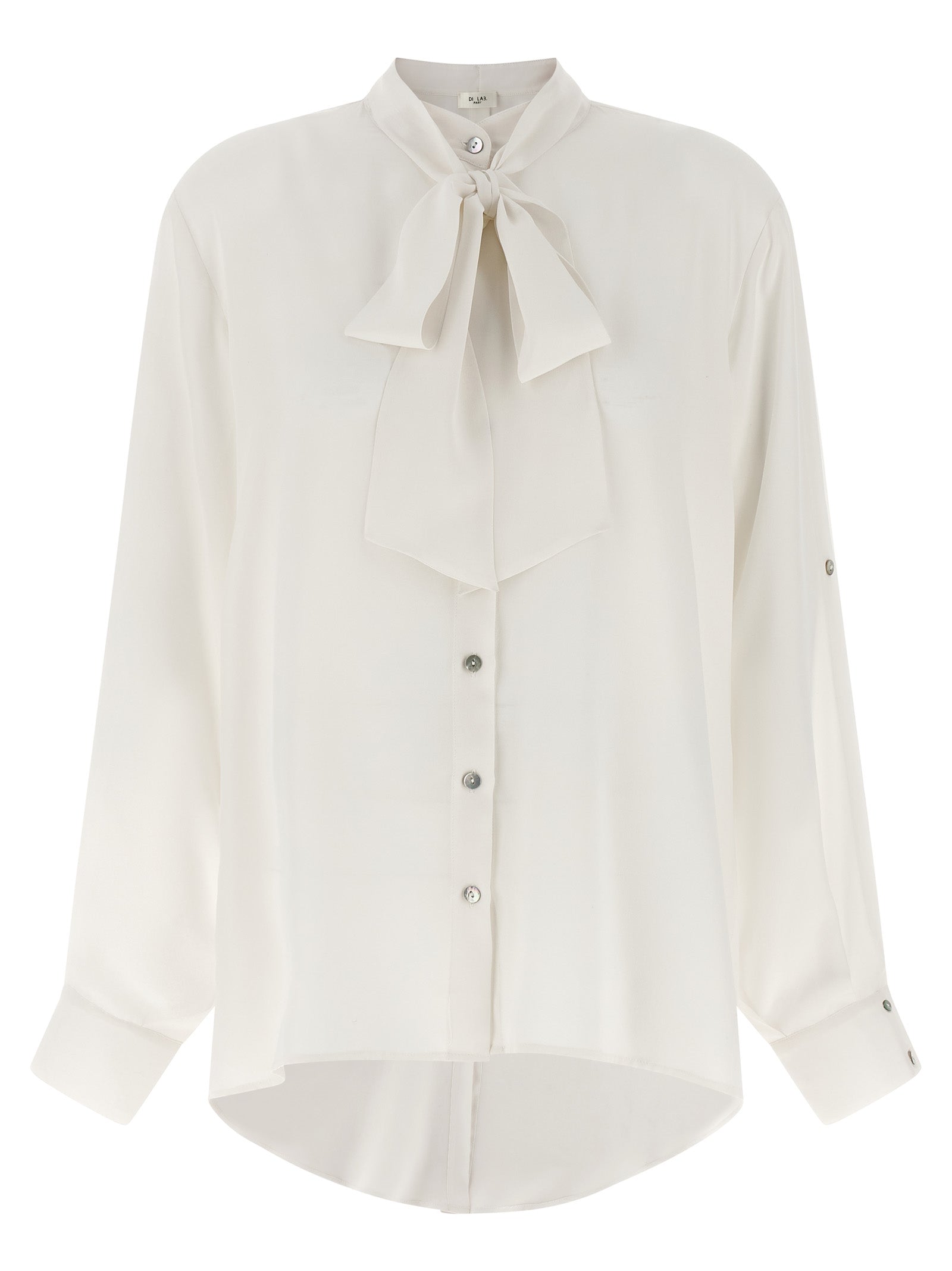 DI.LA3 PARI' White Silk Women's Blouse