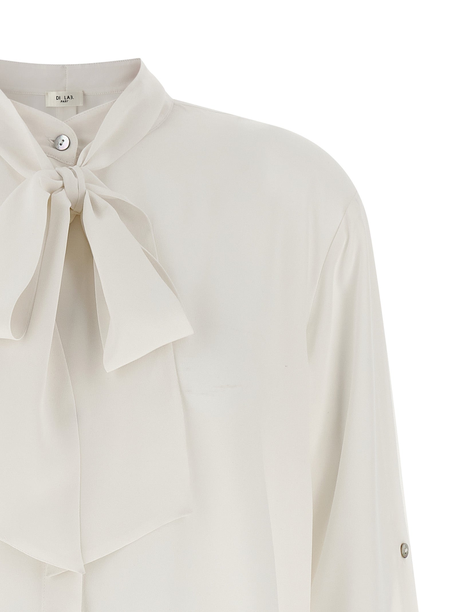 DI.LA3 PARI' White Silk Women's Blouse