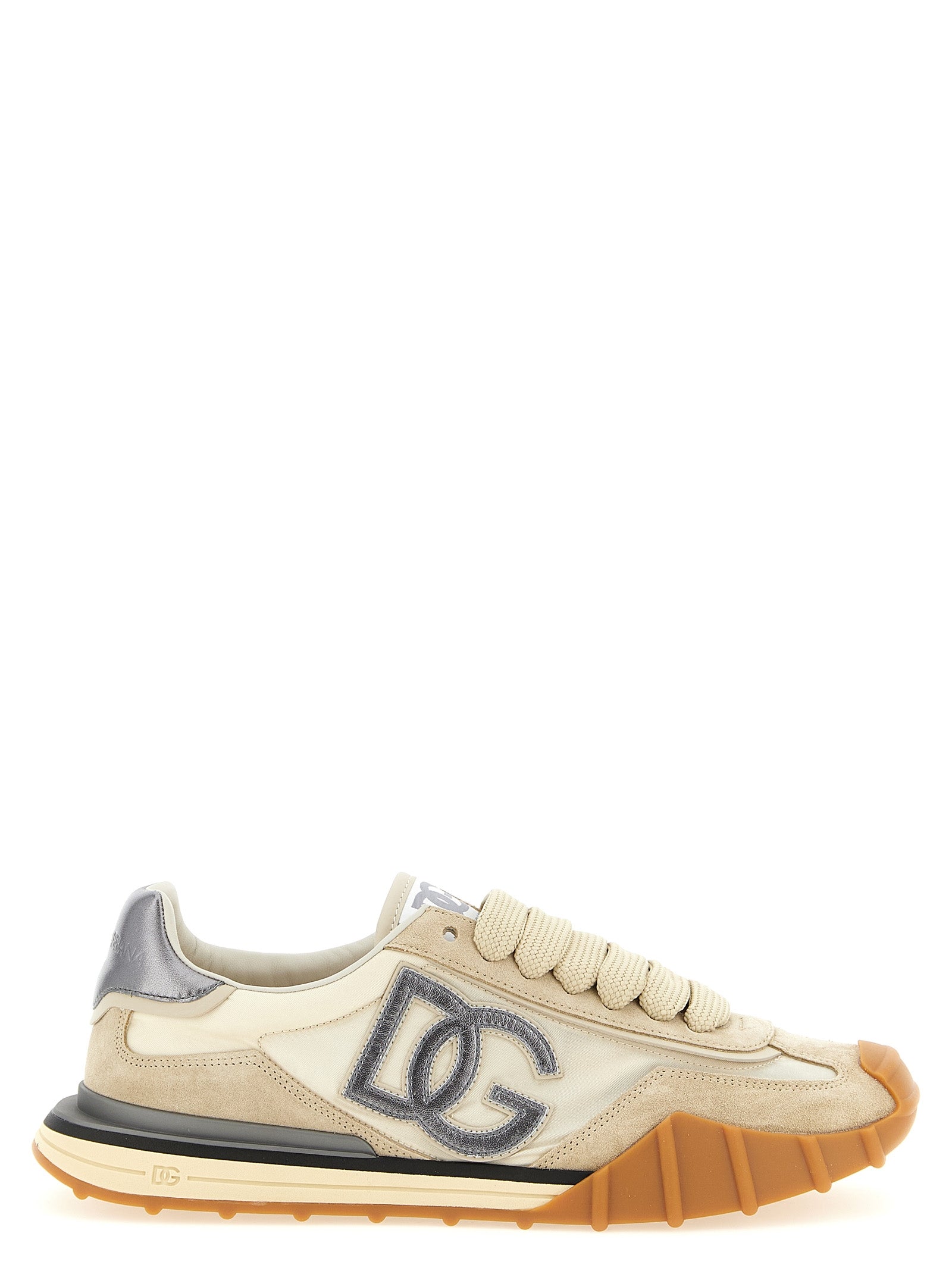 Dolce & Gabbana Silver Calfskin Athletic Men's Sneakers