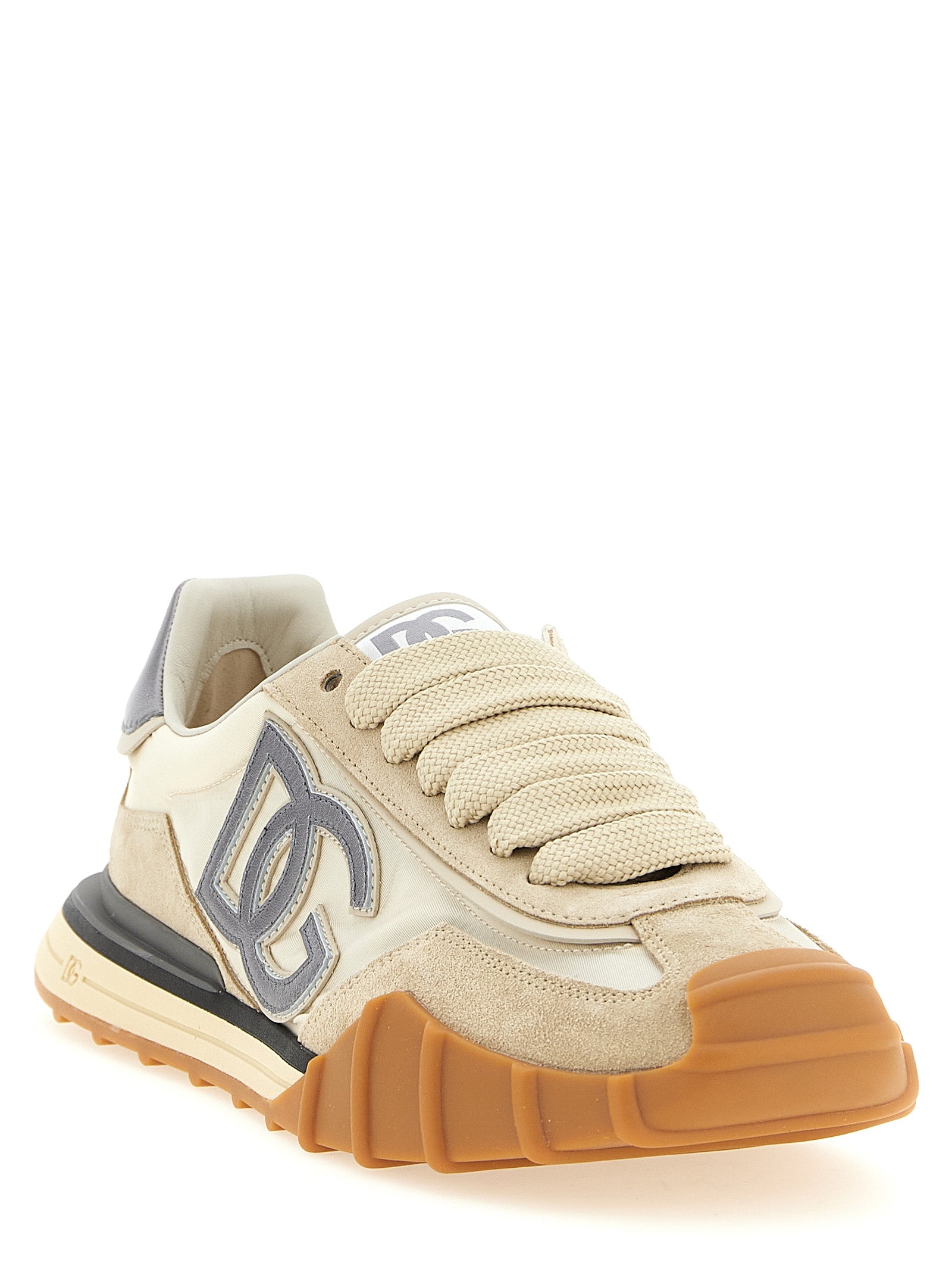 Dolce & Gabbana Silver Calfskin Athletic Men's Sneakers