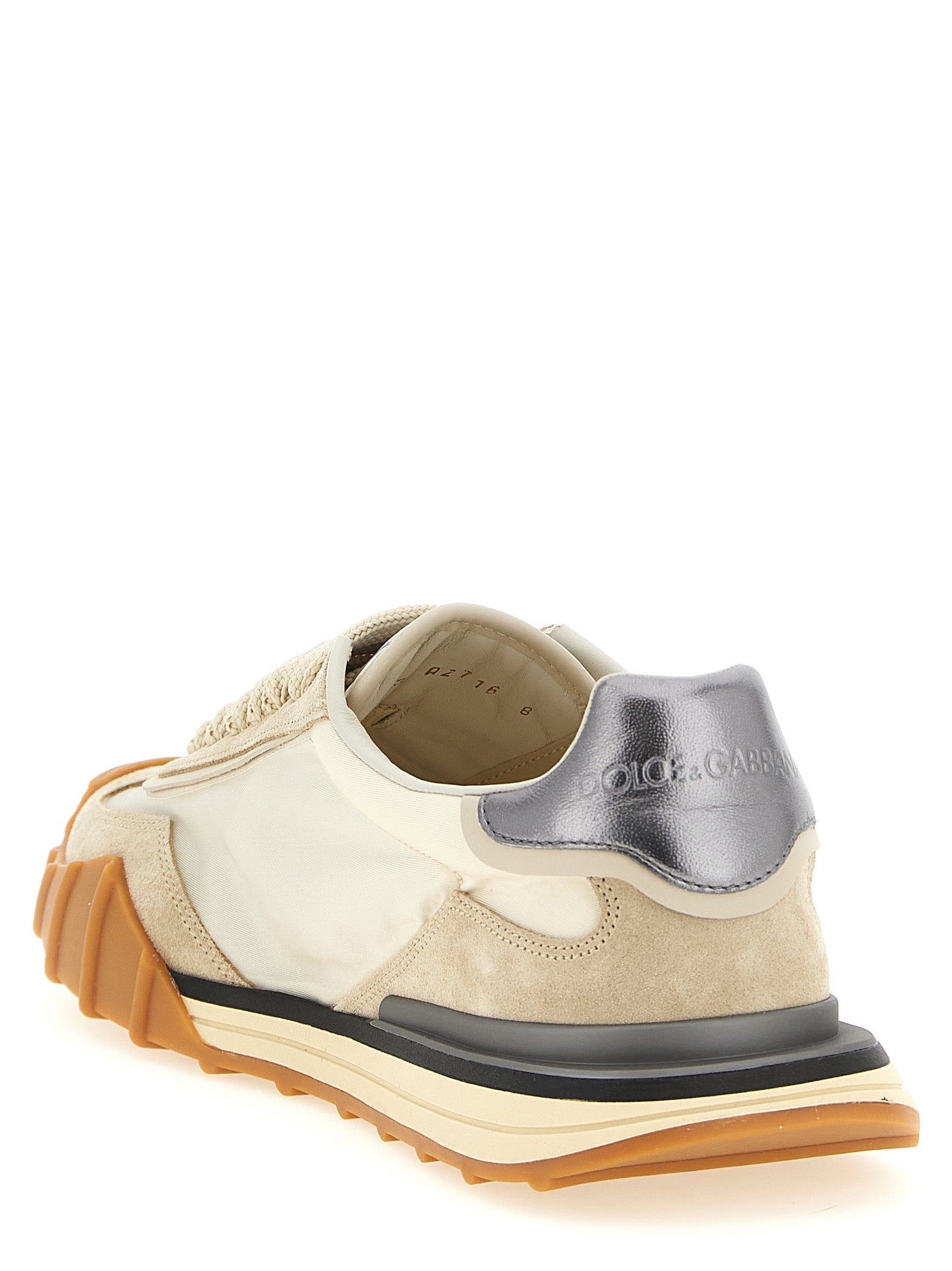 Dolce & Gabbana Silver Calfskin Athletic Men's Sneakers