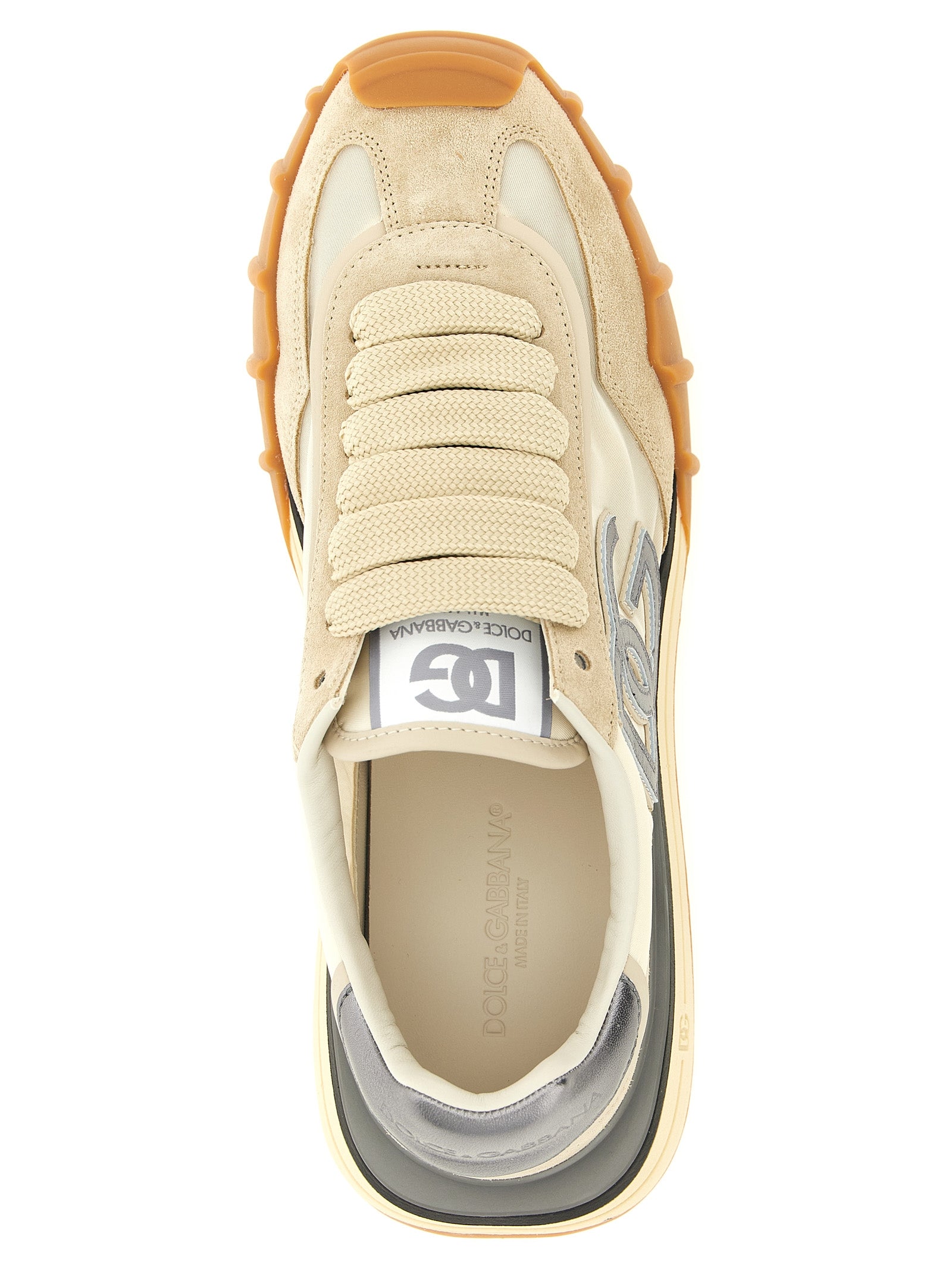 Dolce & Gabbana Silver Calfskin Athletic Men's Sneakers