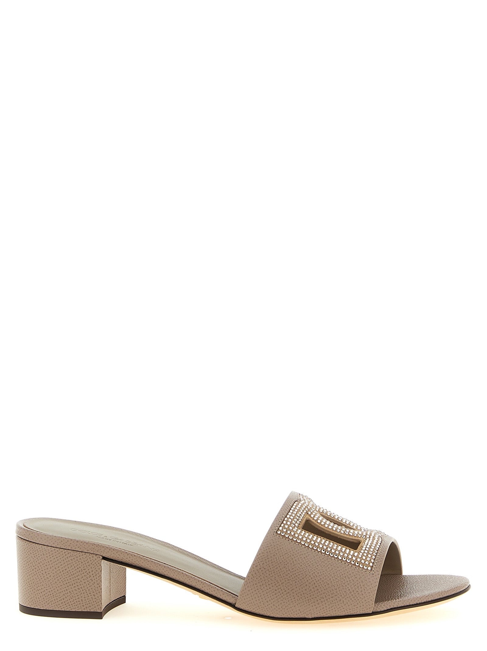 Dolce & Gabbana Gray Calfskin Women's Mules