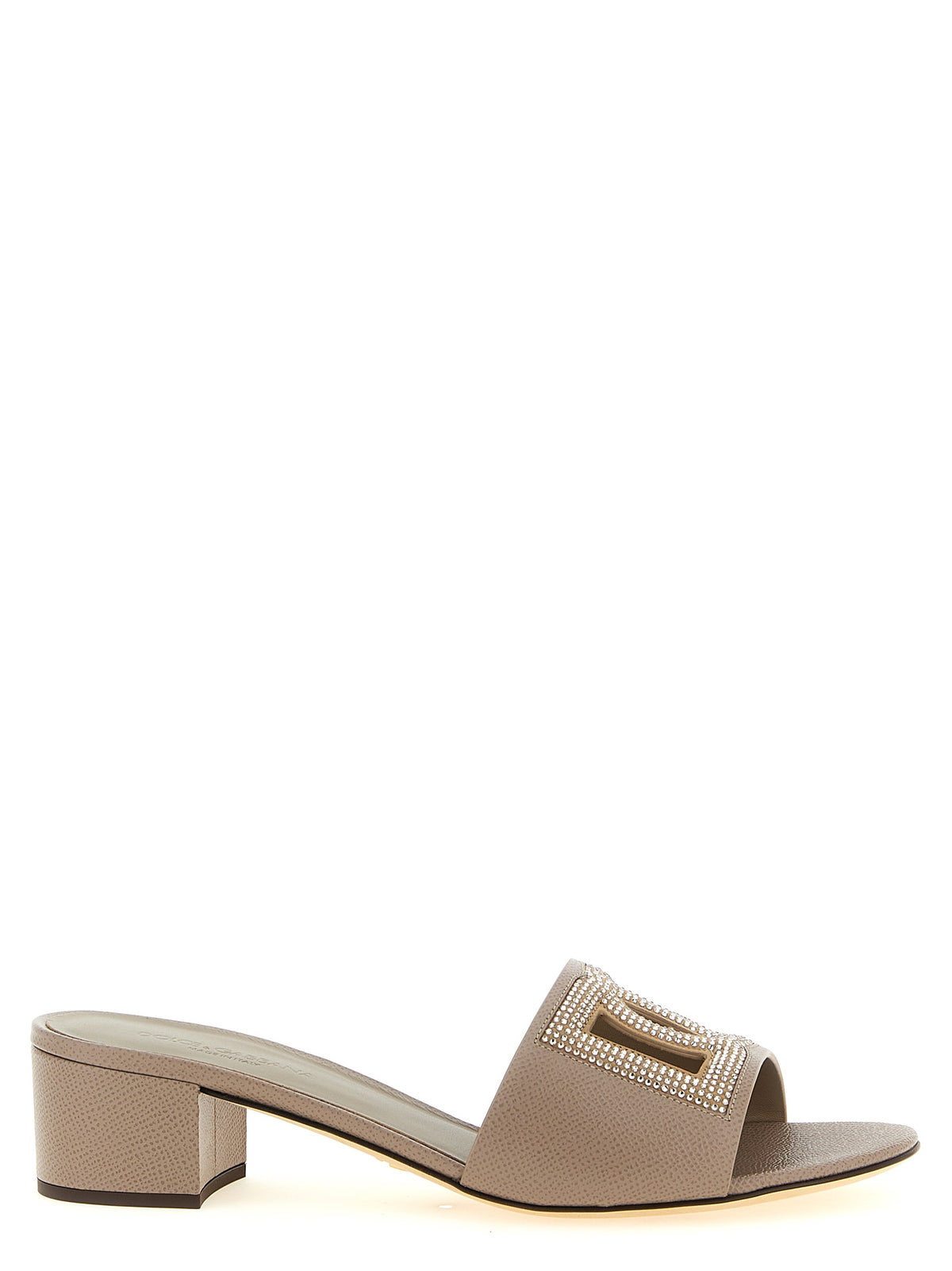 Dolce & Gabbana Gray Calfskin Women's Mules
