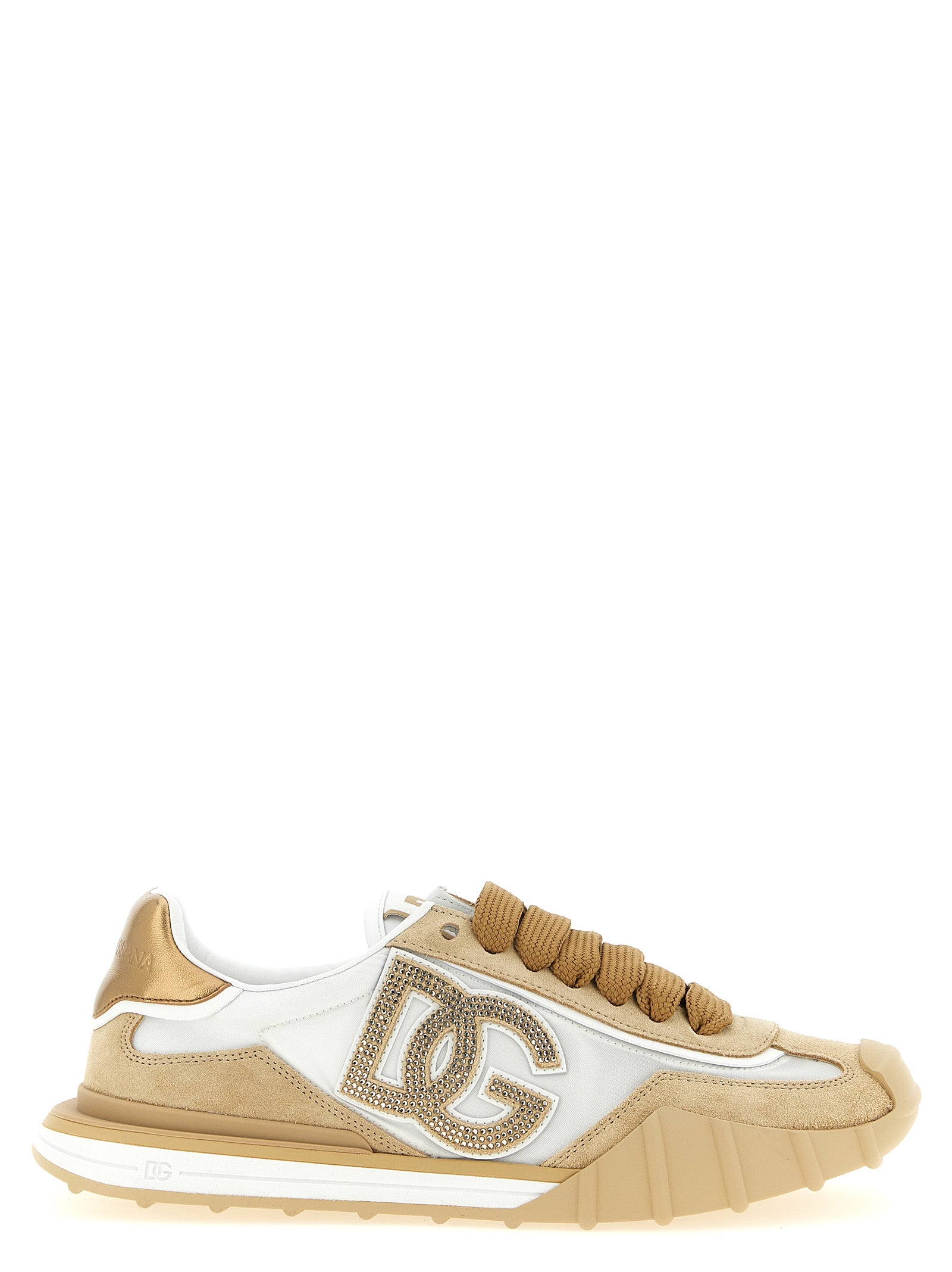 Dolce & Gabbana Beige Calfskin Athletic Women's Sneakers