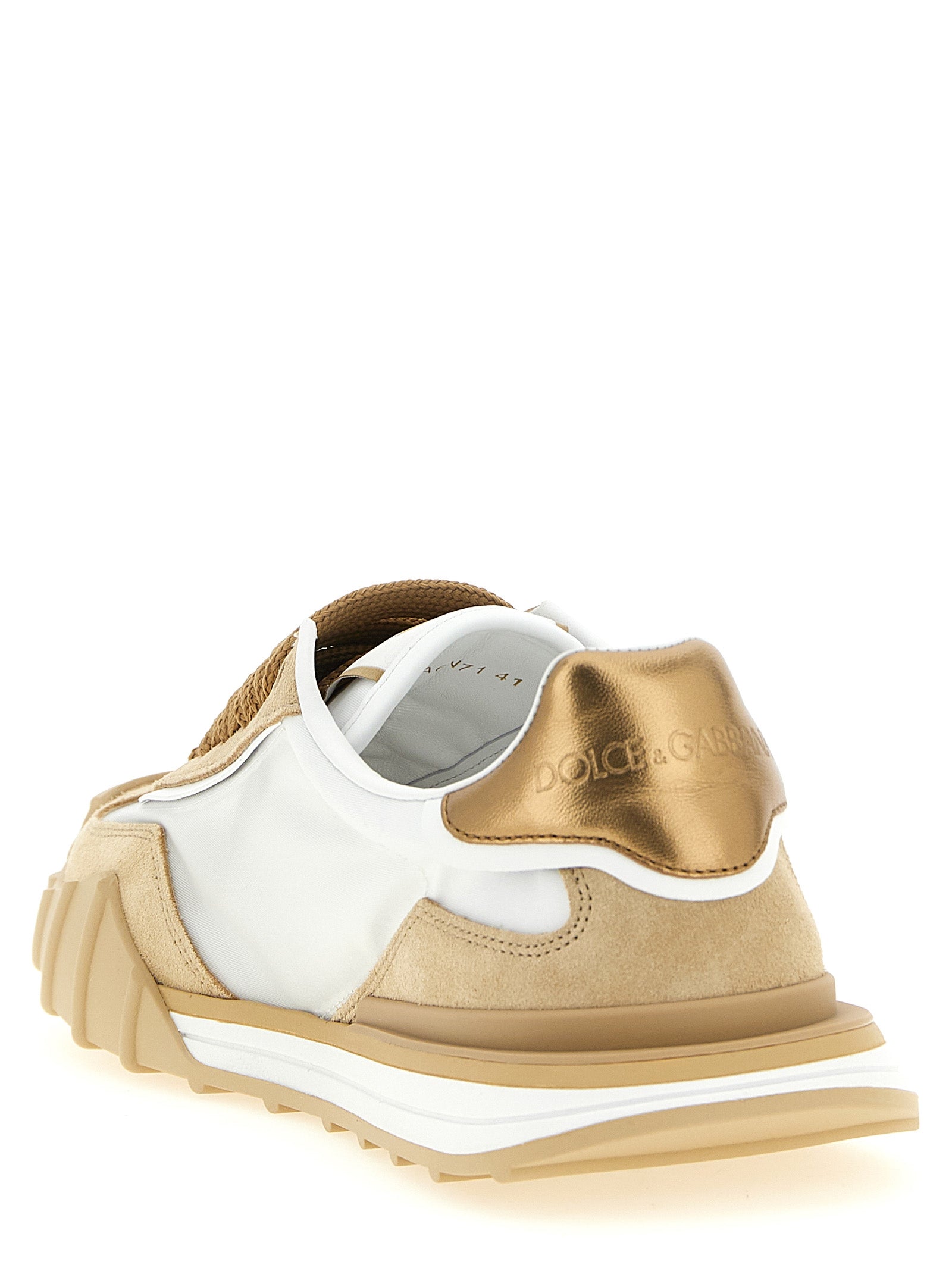 Dolce & Gabbana Beige Calfskin Athletic Women's Sneakers