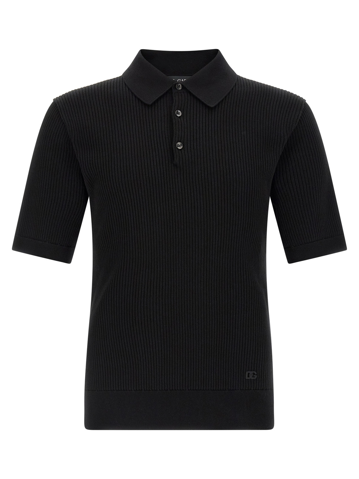 Dolce & Gabbana Black Cotton Polo Men's Shirt