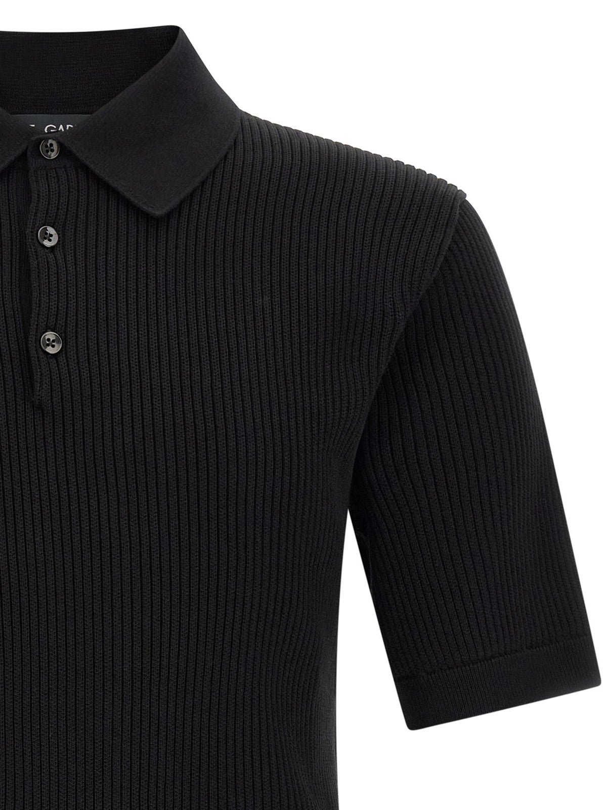 Dolce & Gabbana Black Cotton Polo Men's Shirt