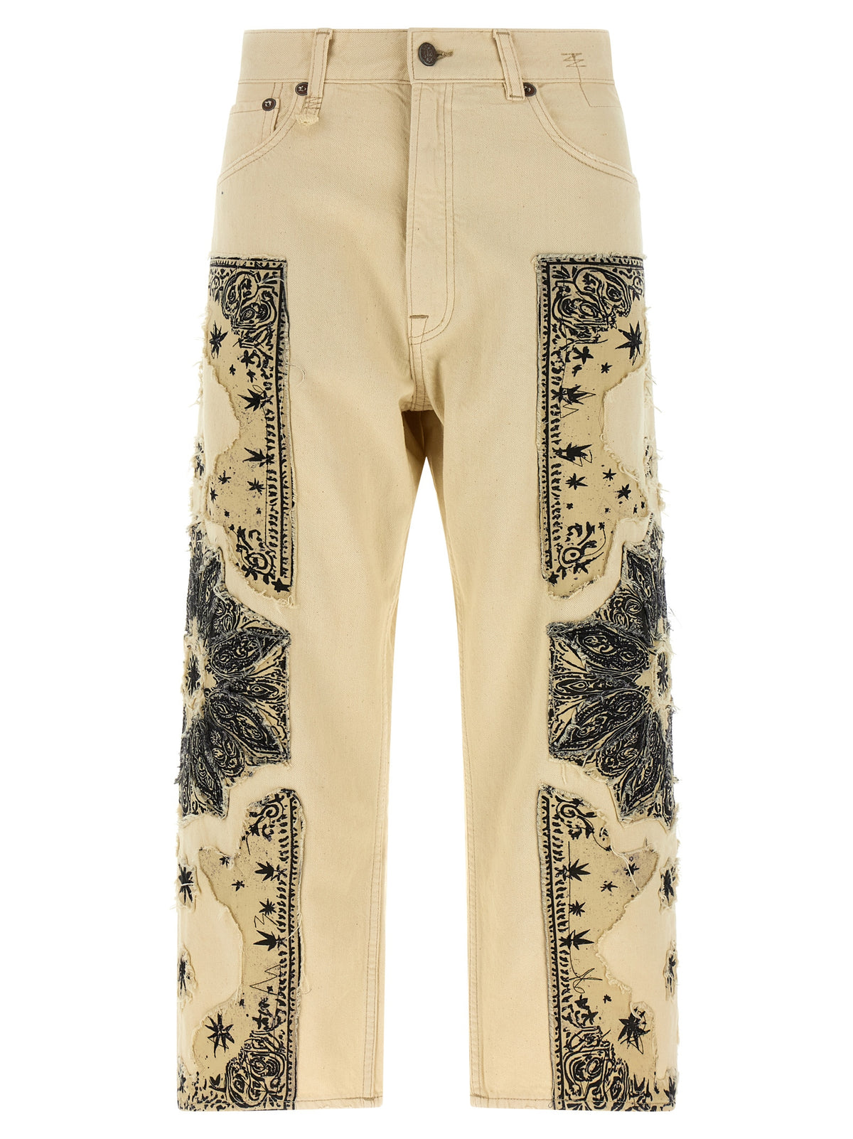 R13 Beige Cotton Straight-Leg Women's Jeans