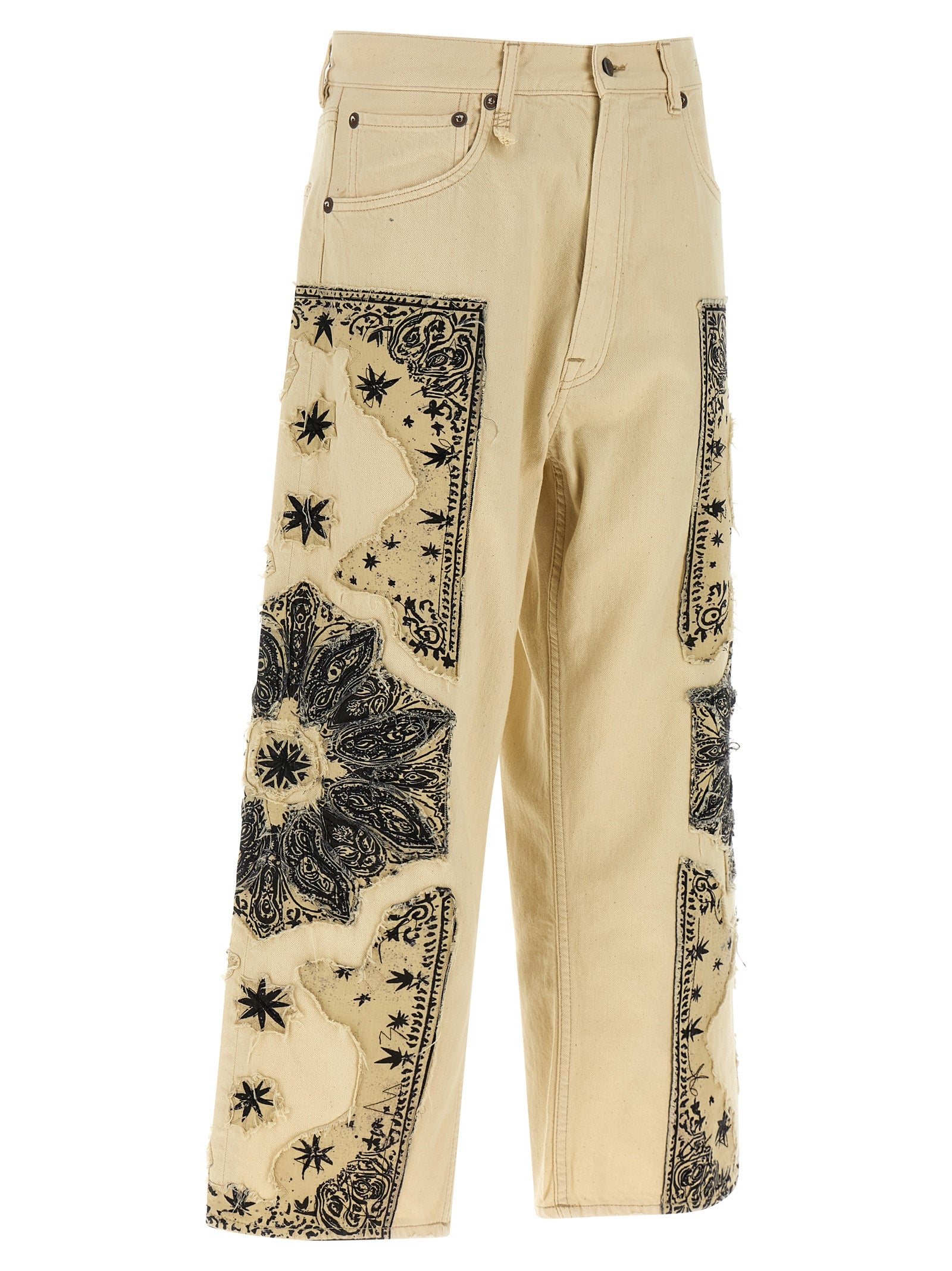 R13 Beige Cotton Straight-Leg Women's Jeans
