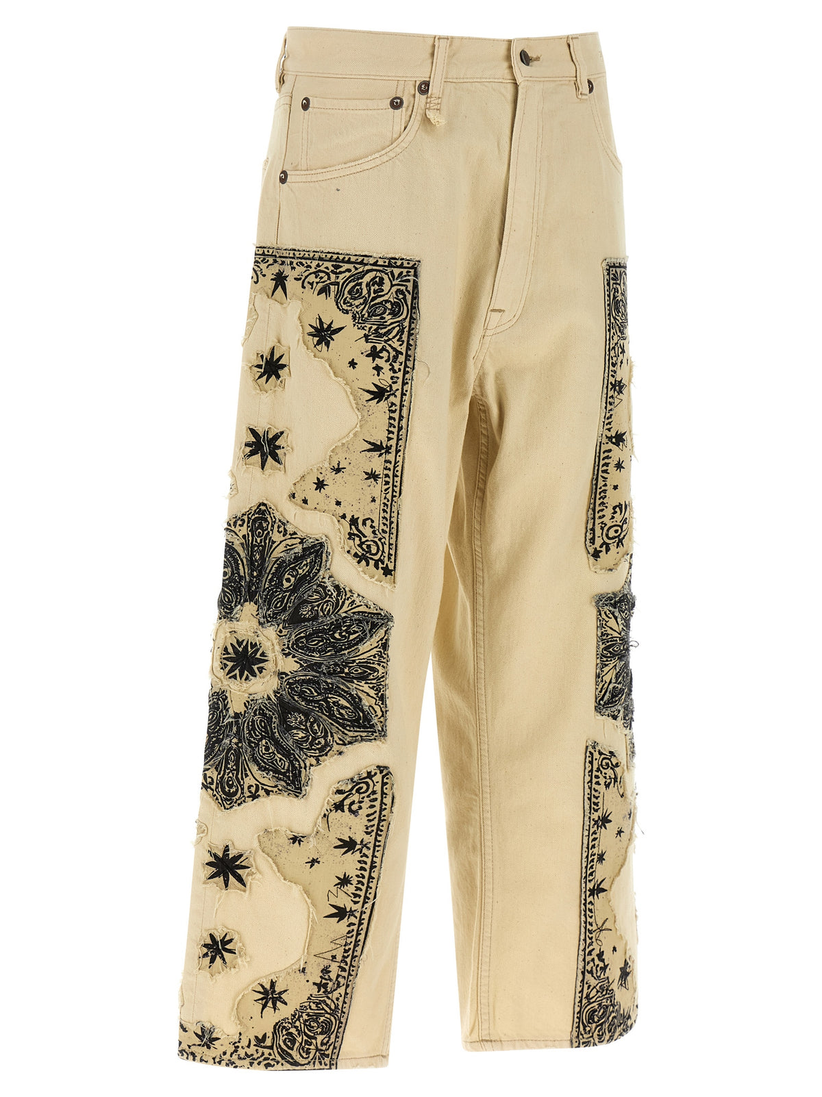 R13 Beige Cotton Straight-Leg Women's Jeans