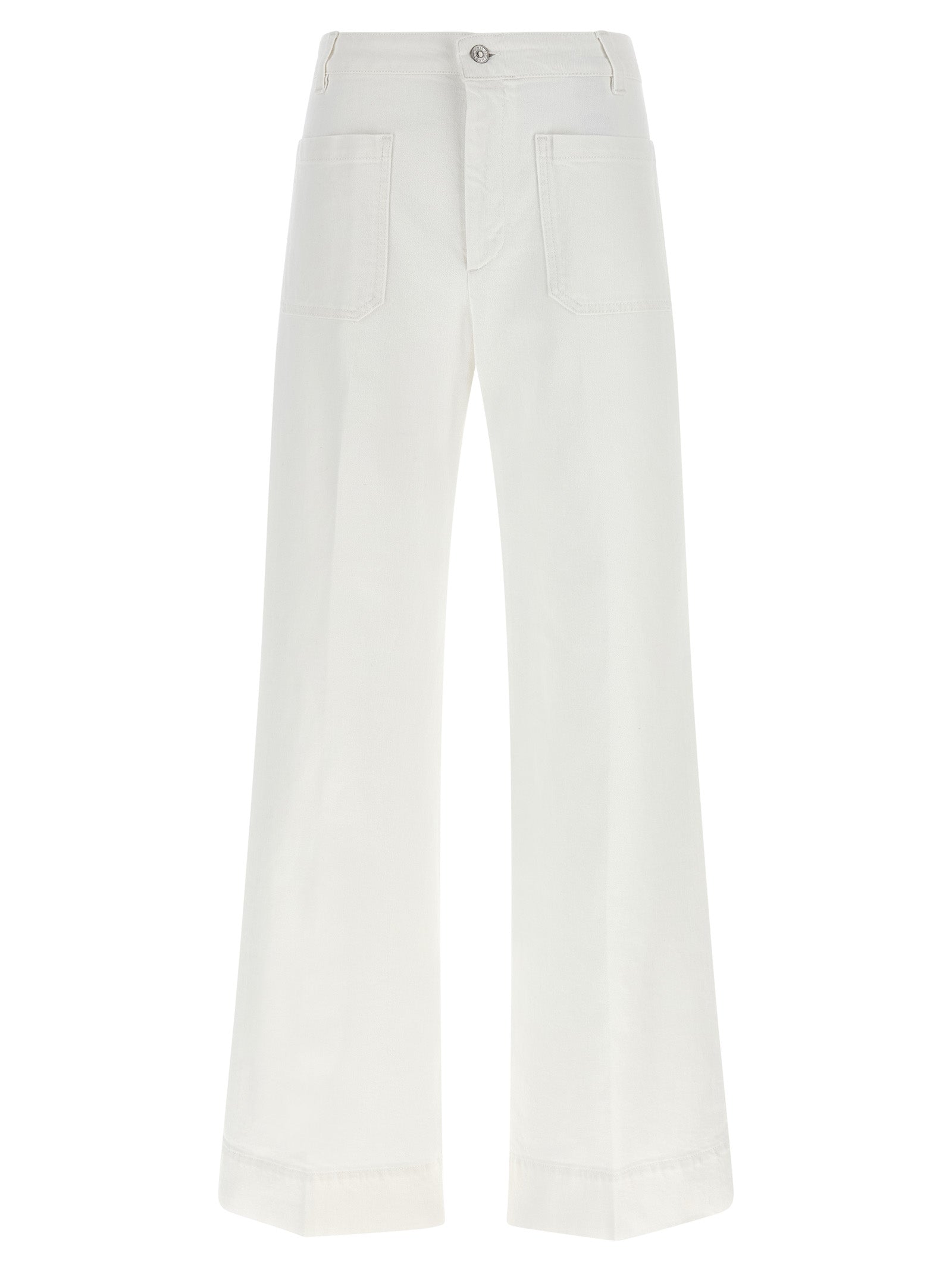 Victoria Beckham White Cotton Flared Women's Jeans