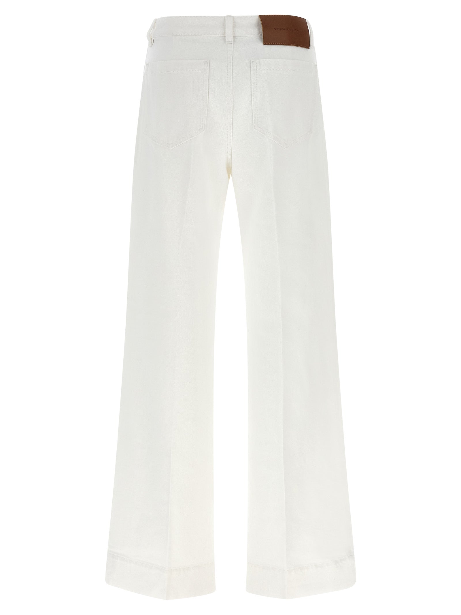 Victoria Beckham White Cotton Flared Women's Jeans