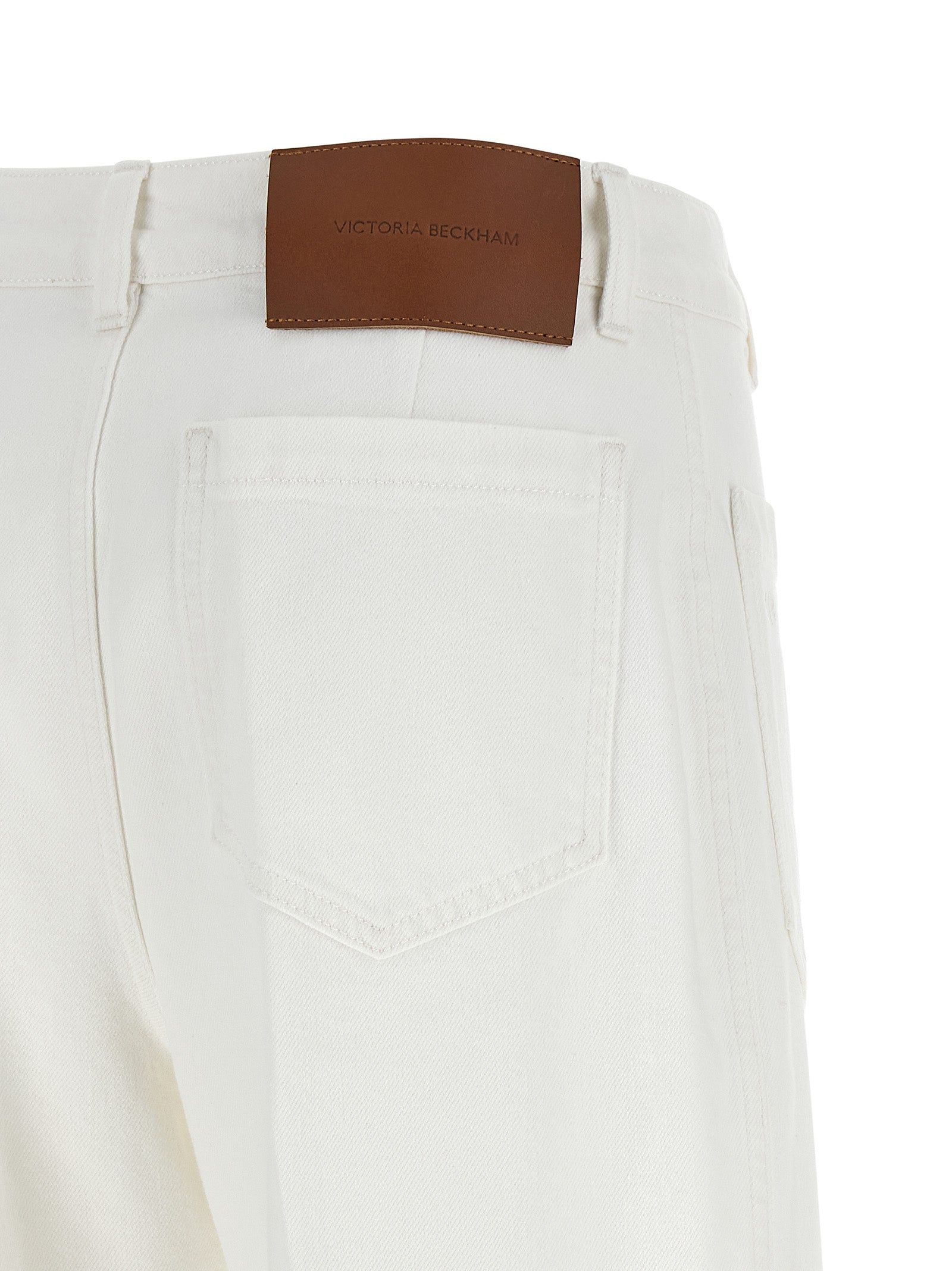 Victoria Beckham White Cotton Flared Women's Jeans
