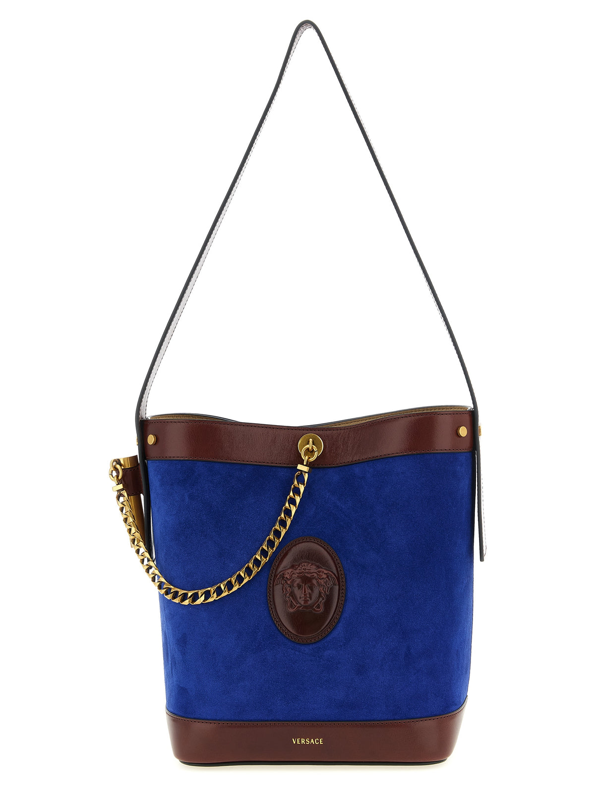 Versace Blue Calfskin Shoulder Women's Bag