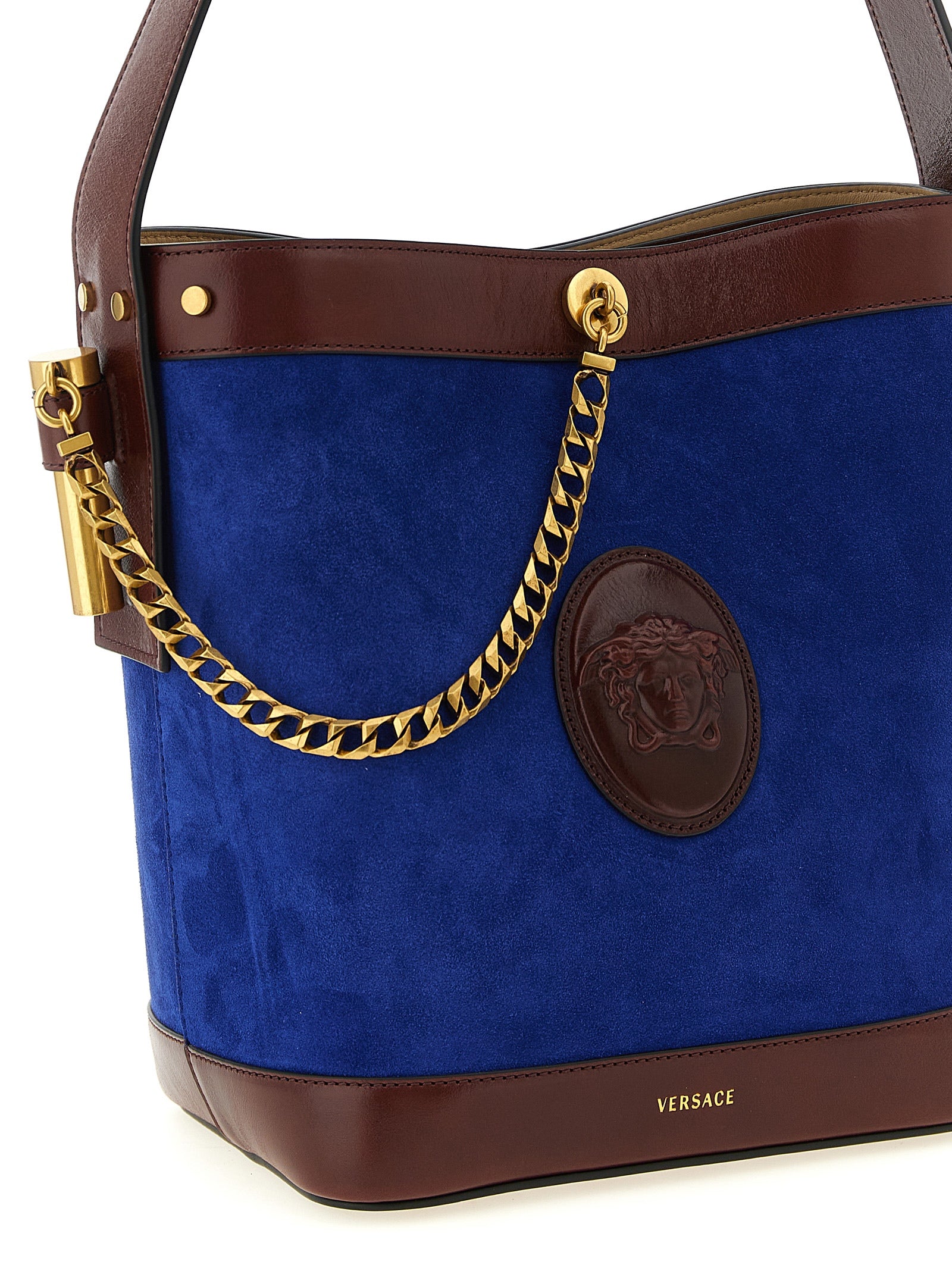 Versace Blue Calfskin Shoulder Women's Bag