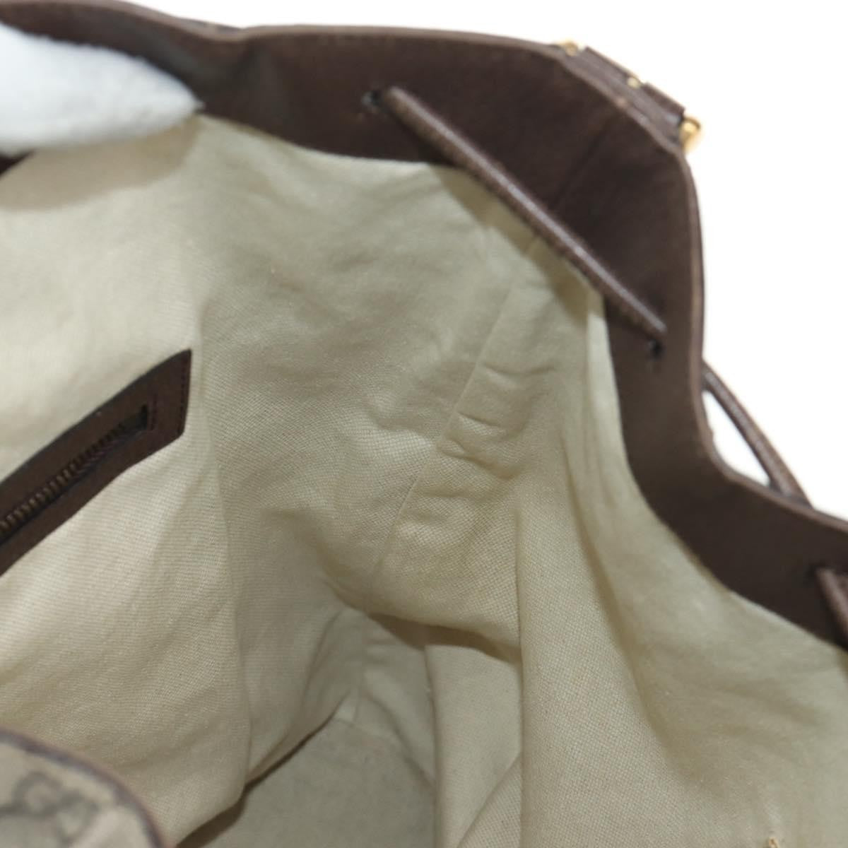 Gucci Neo Vintage Drawstring Bucket Gg Coated Canvas Beige Canvas Backpack Bag (Pre-Owned)