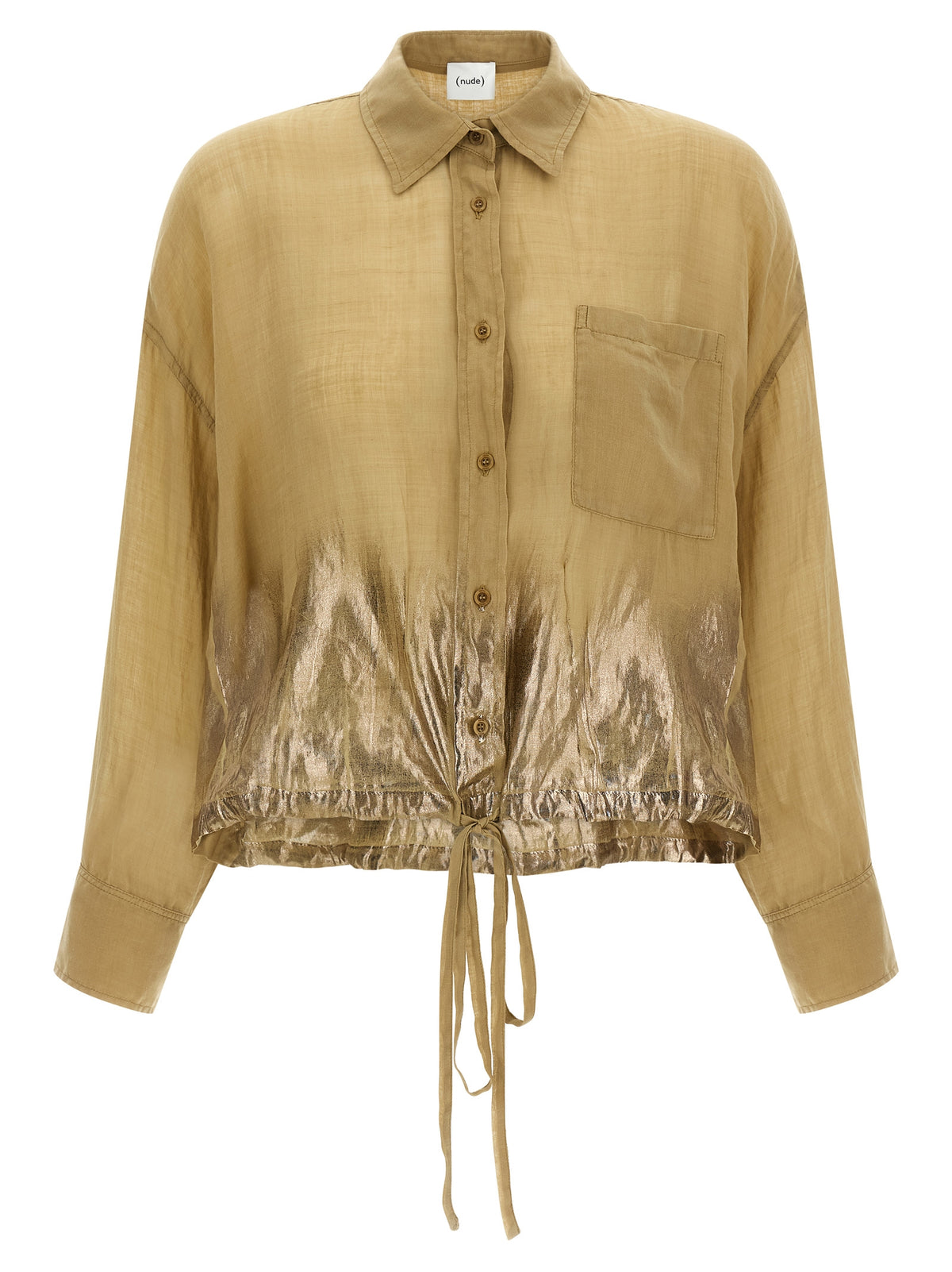 NUDE Brown Tencel Women's Blouse