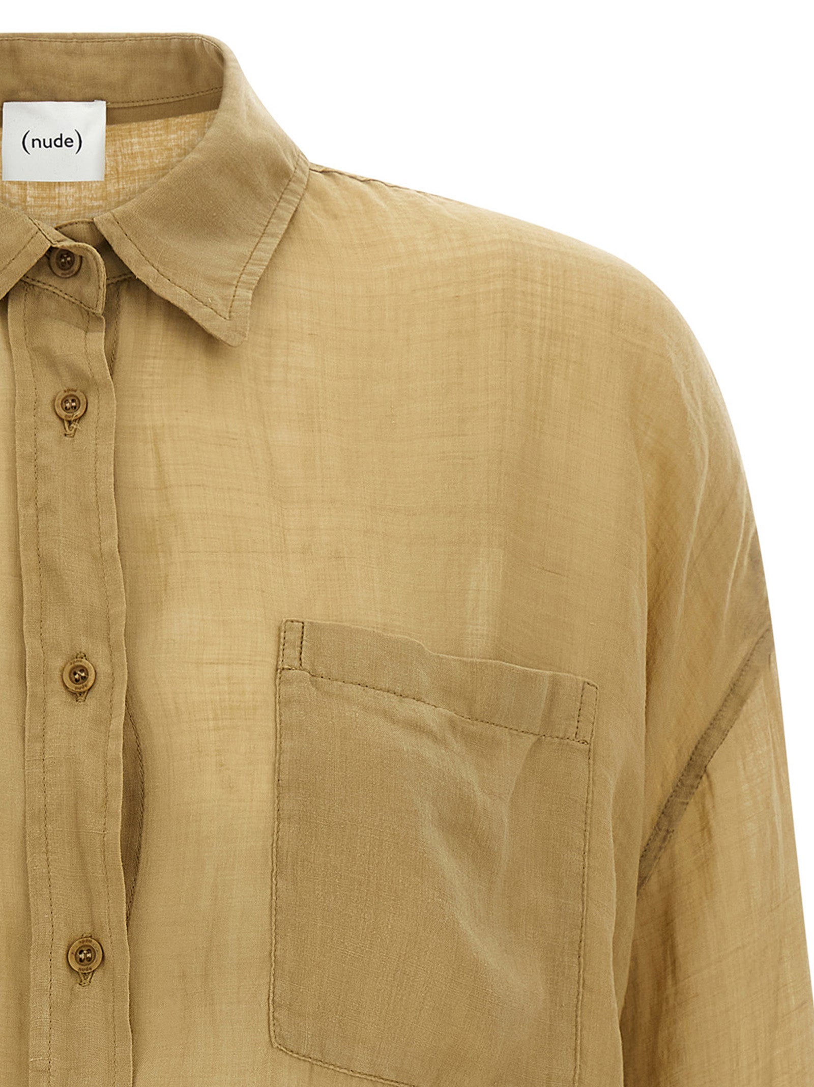 NUDE Brown Tencel Women's Blouse