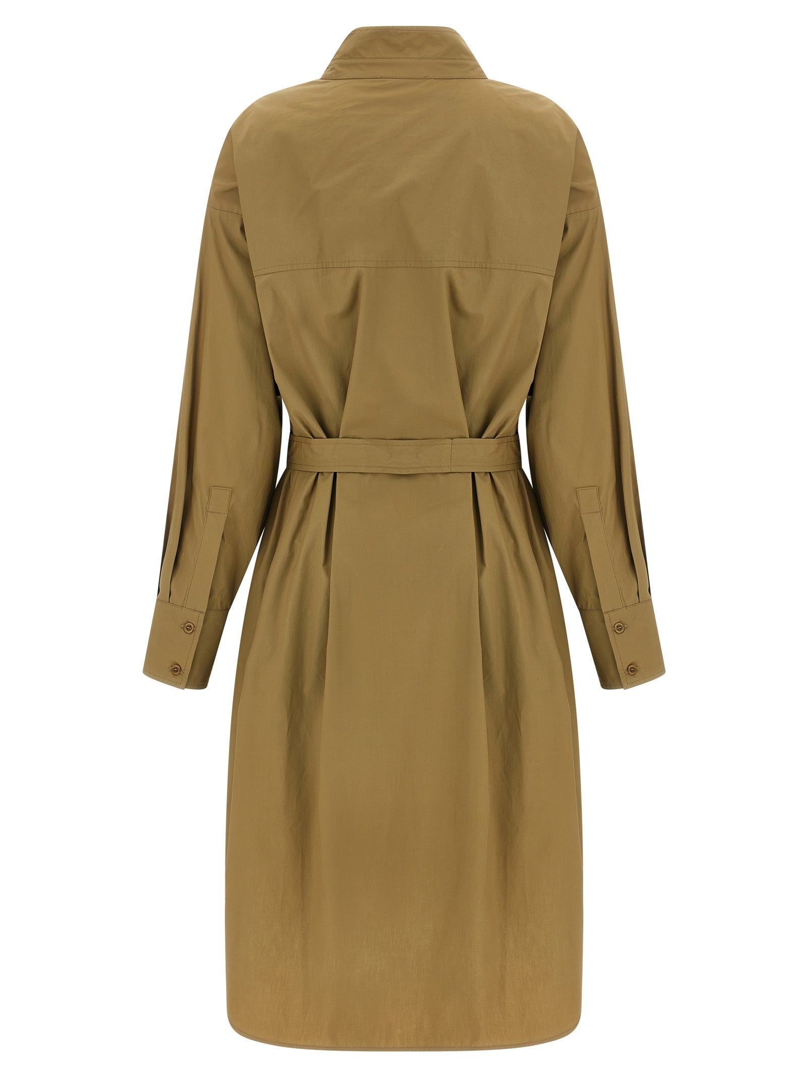 NUDE Brown Cotton Midi Women's Dress