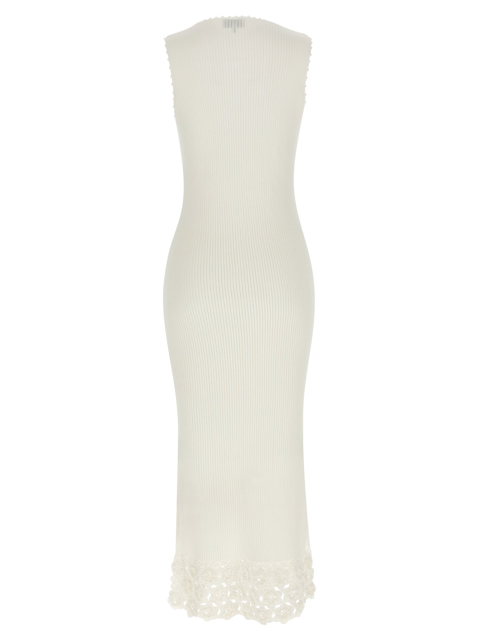 Ganni White Organic Cotton Long Women's Dress