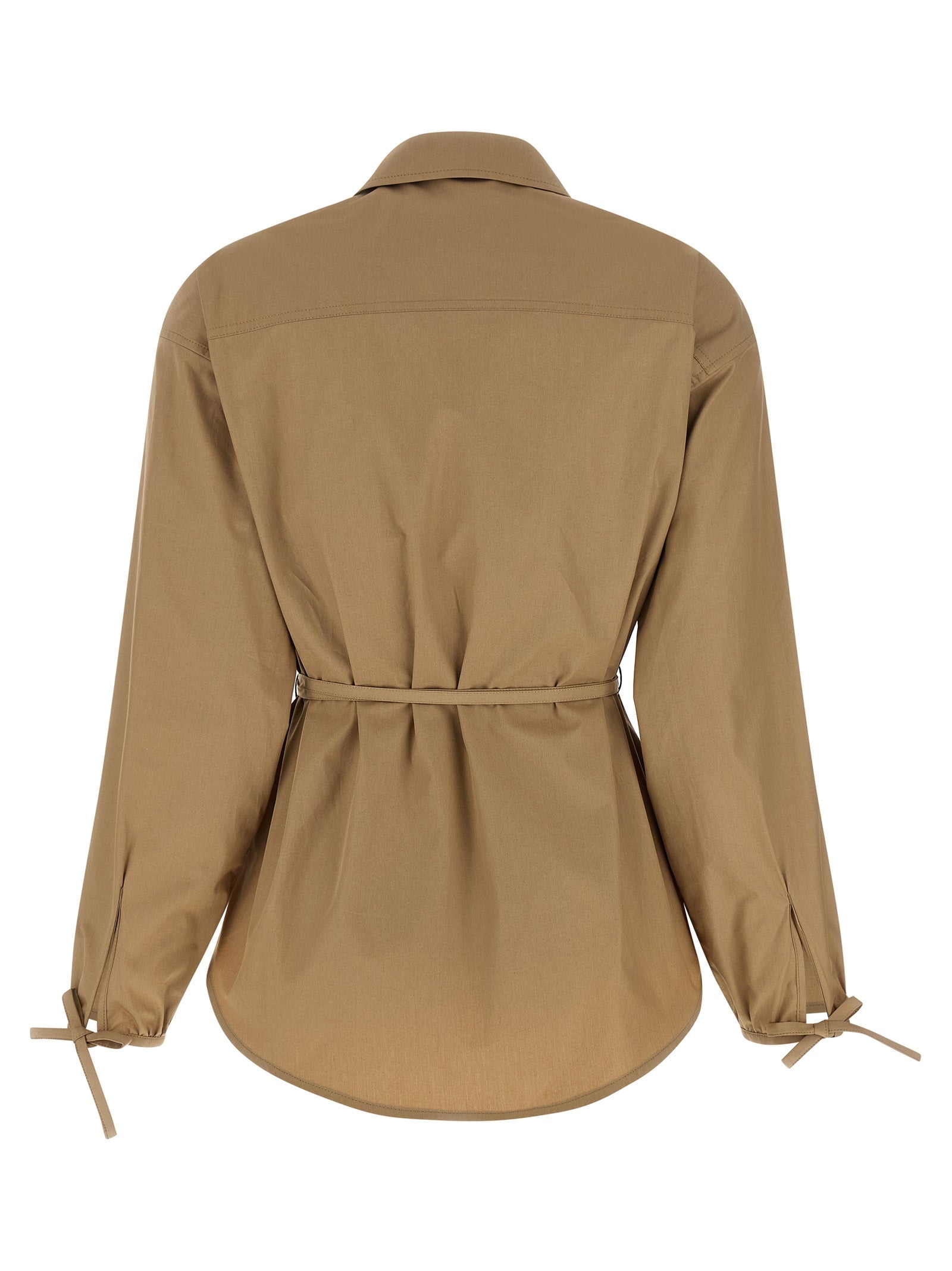 Moncler Beige Cotton Full-Length Women's Jacket