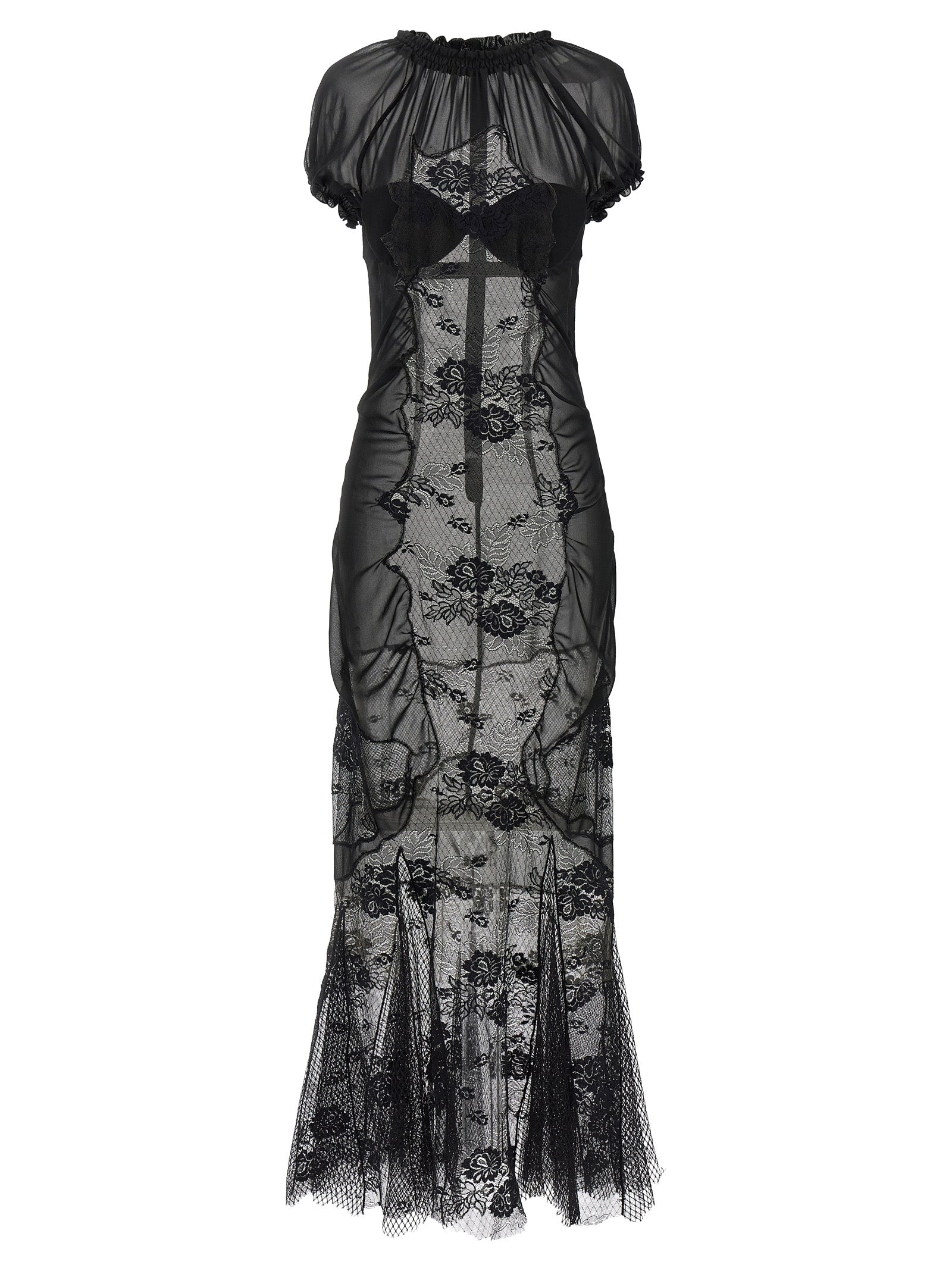 The Attico Black Cotton Midi Women's Dress