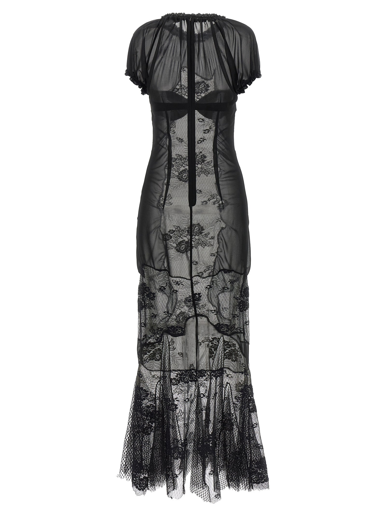 The Attico Black Cotton Midi Women's Dress