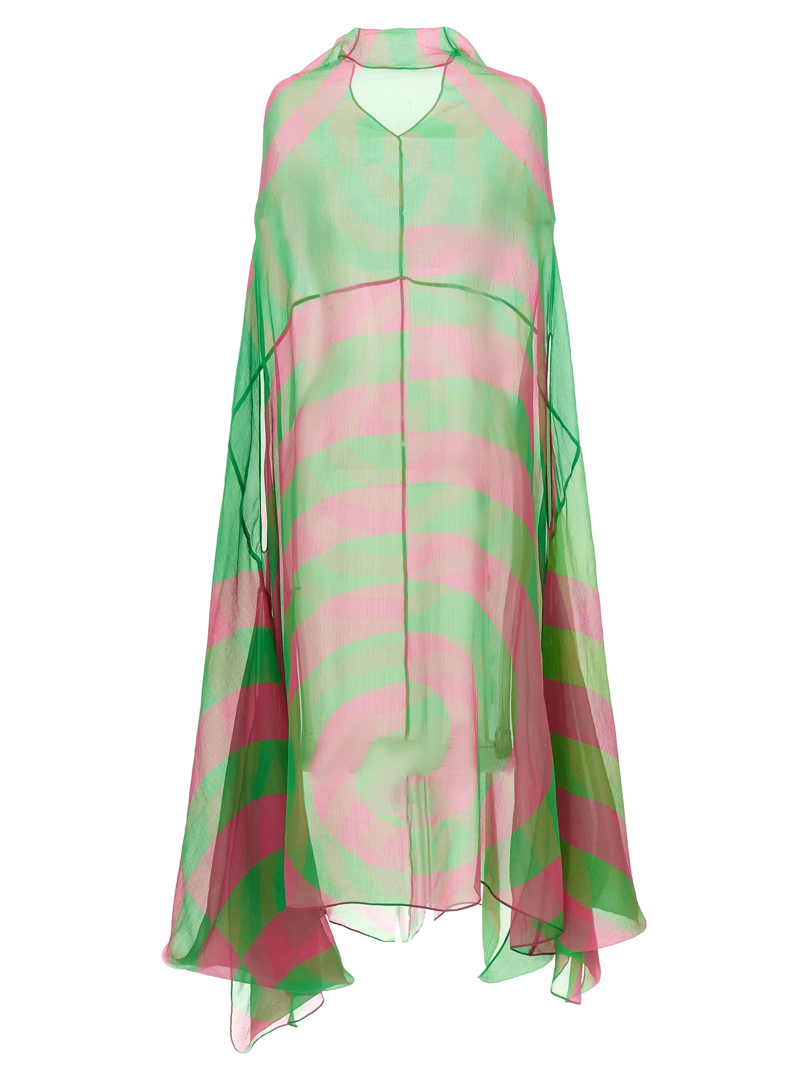 Dries Van Noten Bicolor Silk Midi Women's Dress