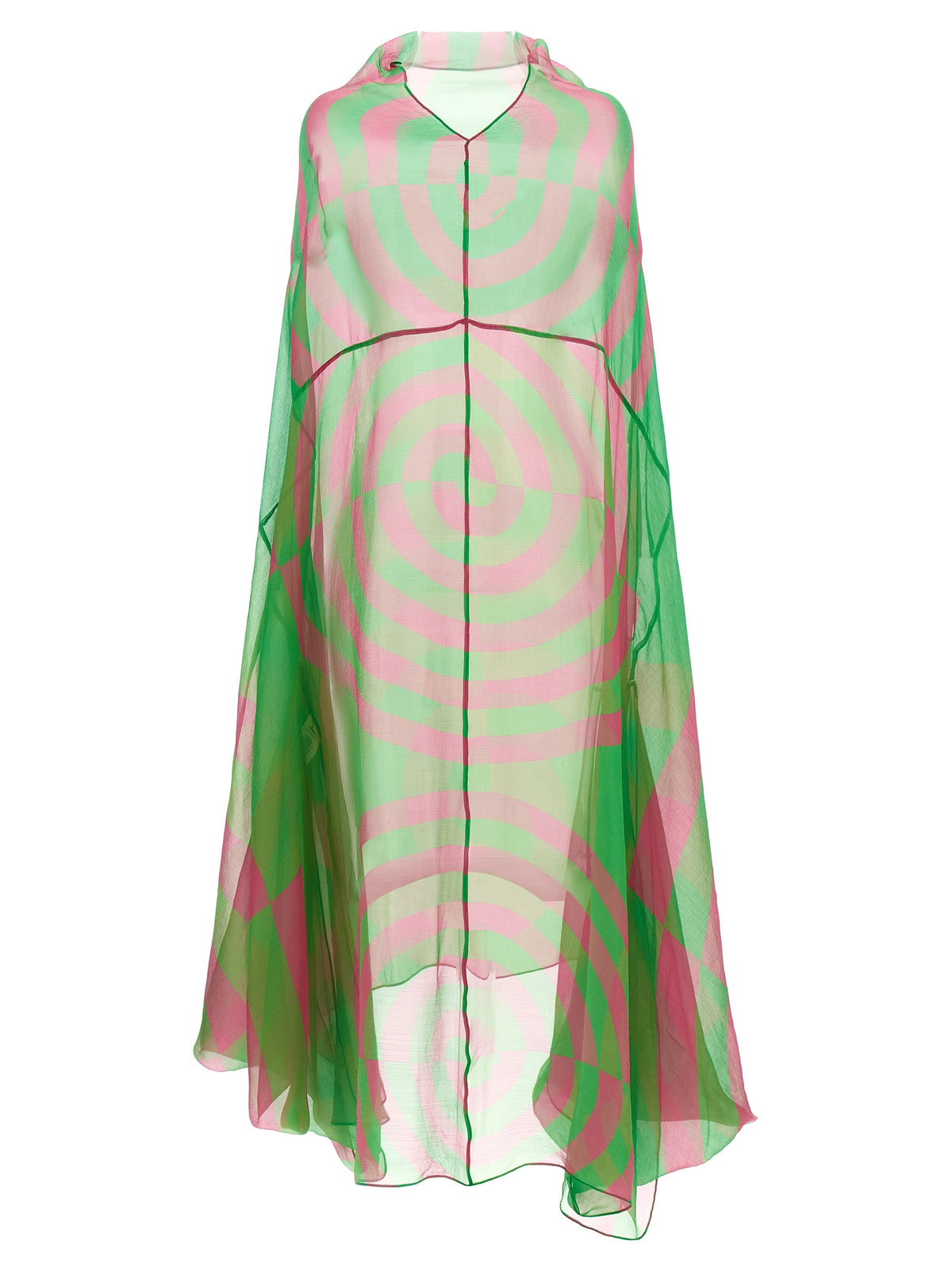 Dries Van Noten Bicolor Silk Midi Women's Dress