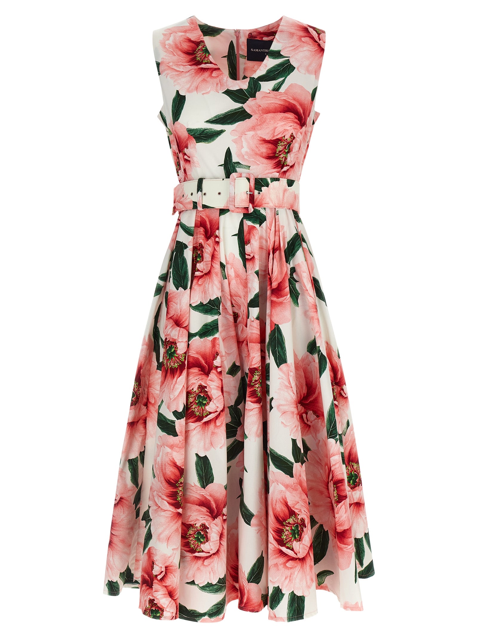 SAMANTHA SUNG Multicolor Cotton Midi Women's Dress