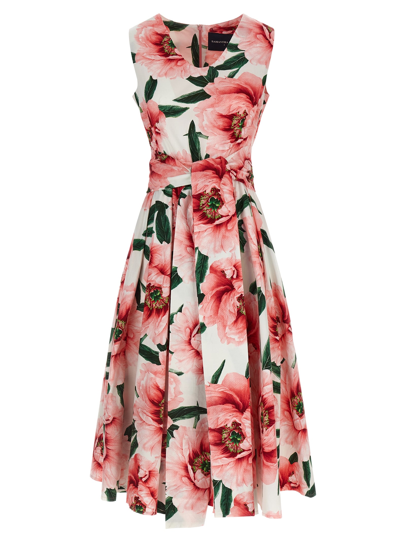 SAMANTHA SUNG Multicolor Cotton Midi Women's Dress