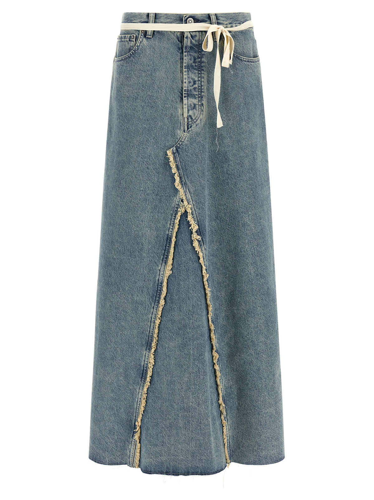 Maison Margiela Blue Cotton Mini Women's Skirt