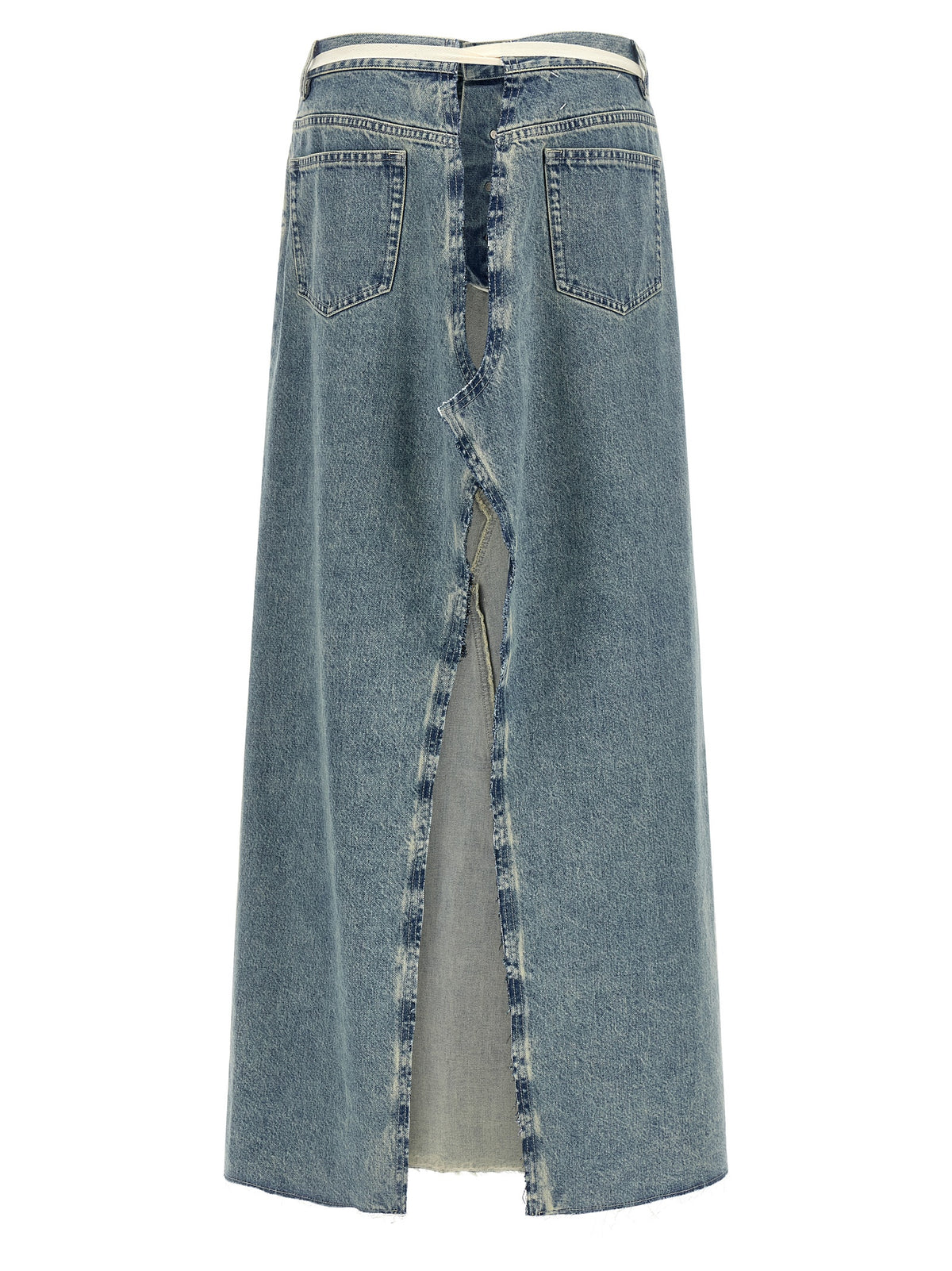 Maison Margiela Blue Cotton Mini Women's Skirt