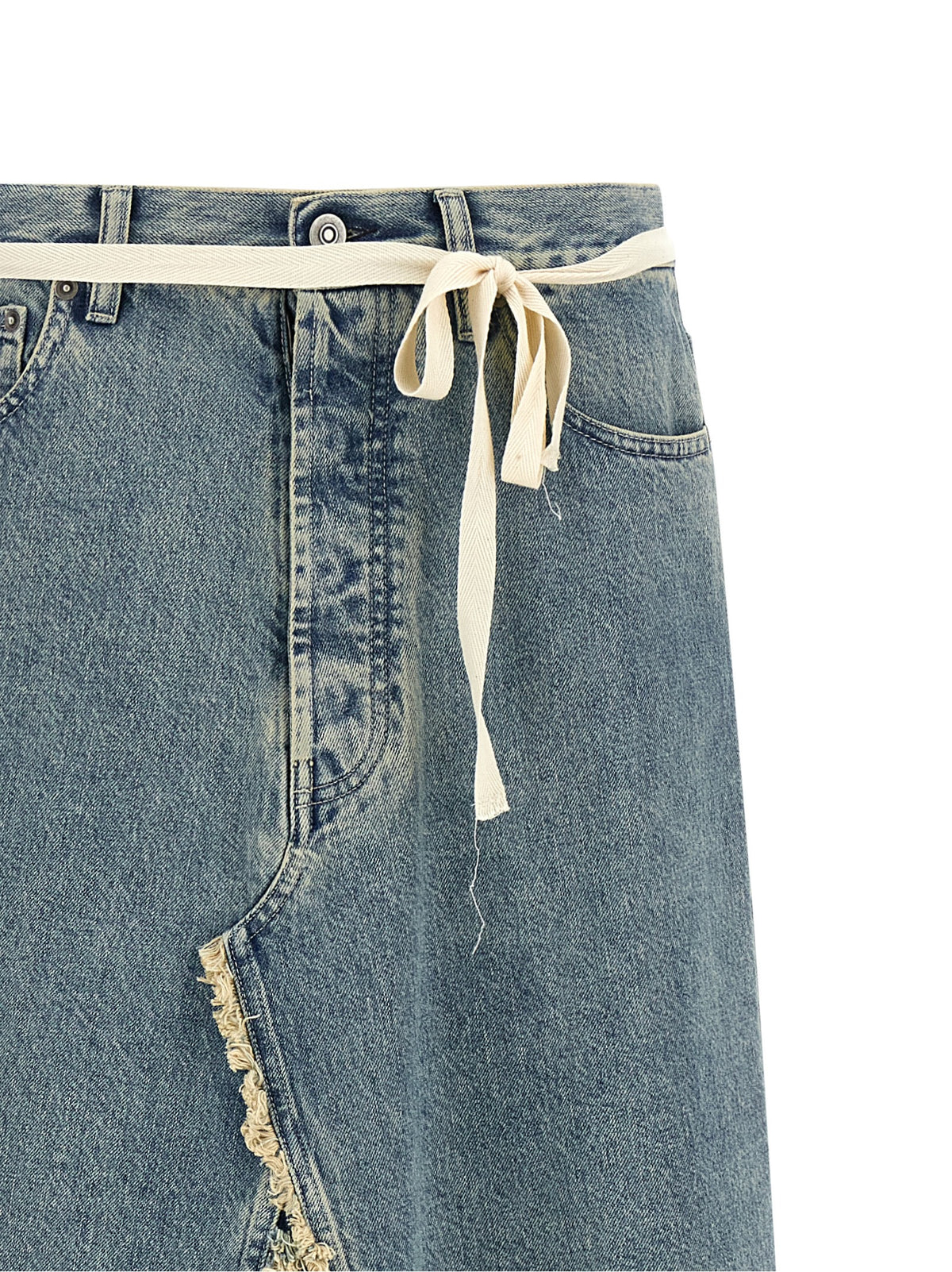 Maison Margiela Blue Cotton Mini Women's Skirt