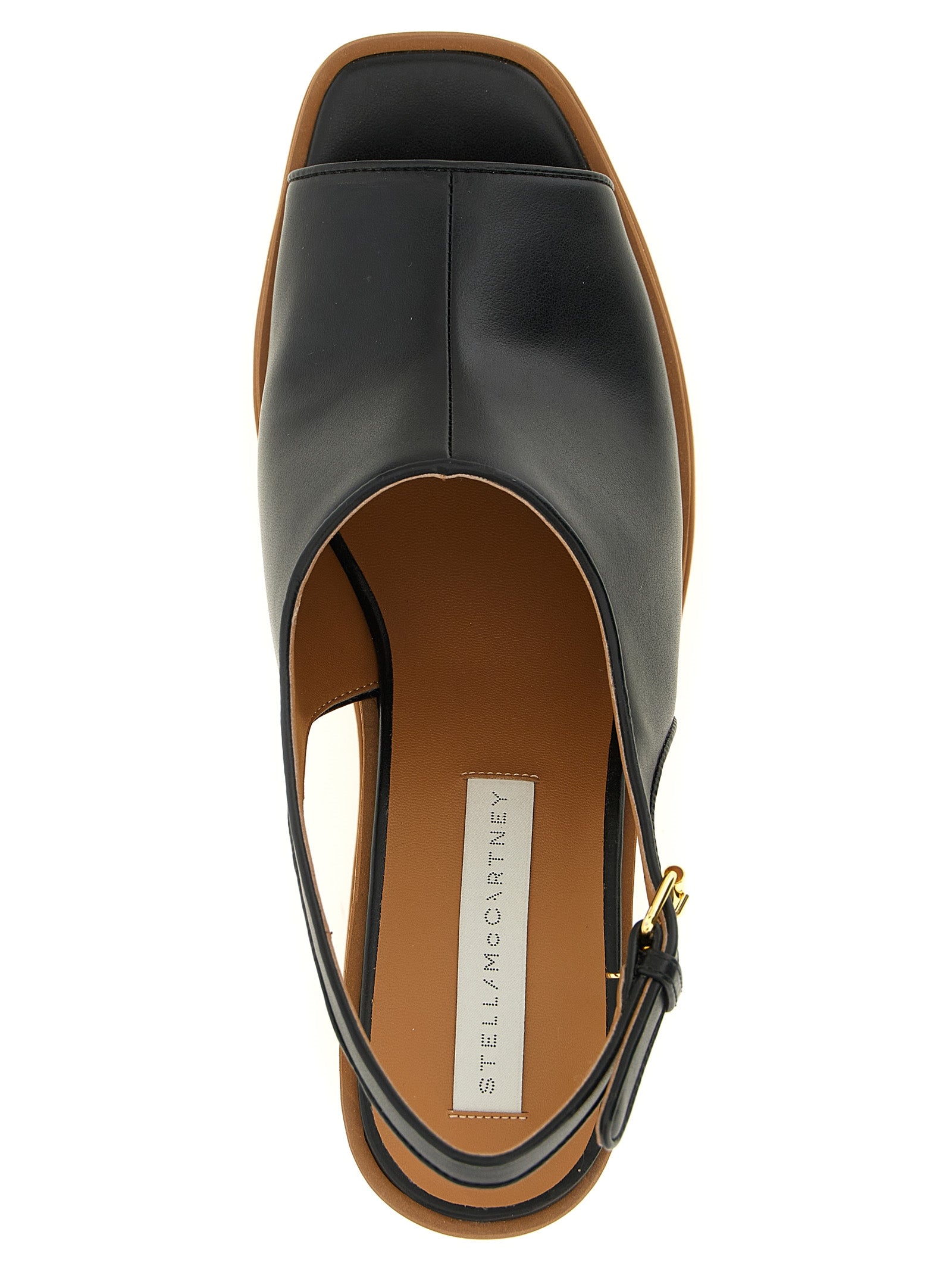 Stella McCartney Black Polyurethane Wedge Women's Sandals