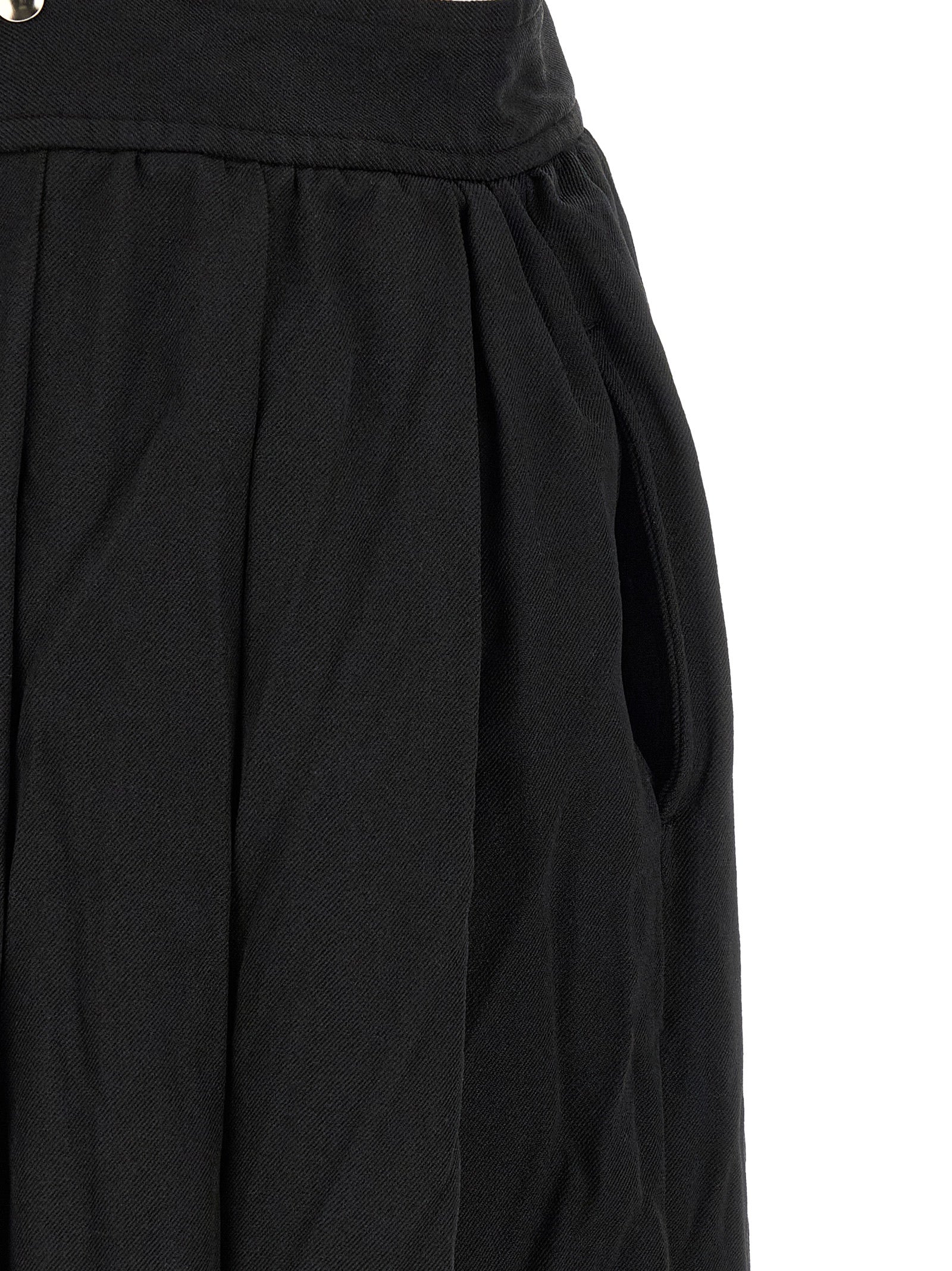 Comme Des Garçons Black Polyester Midi Men's Skirt