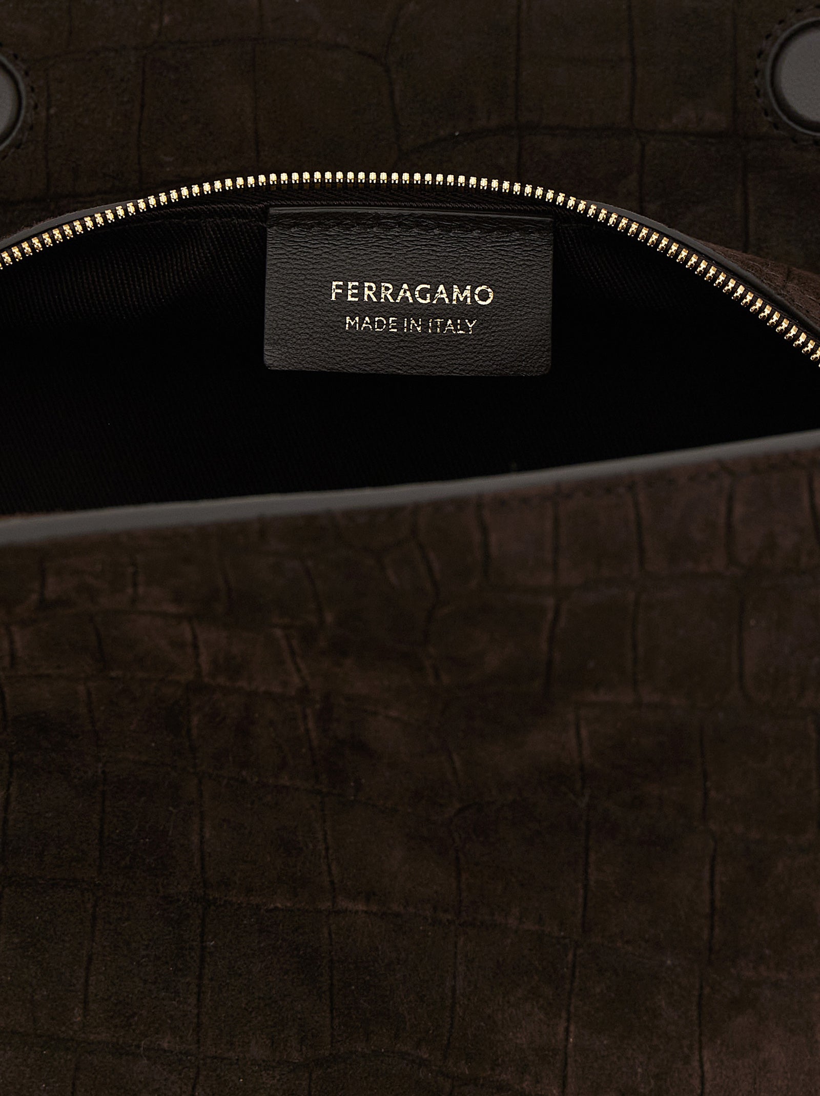 Ferragamo Brown Goatskin Shoulder Women's Bag