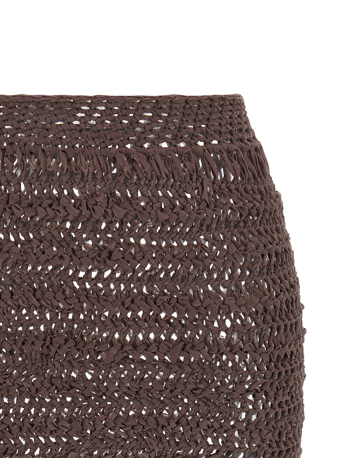 ALLIS Brown Polyester Midi Women's Skirt