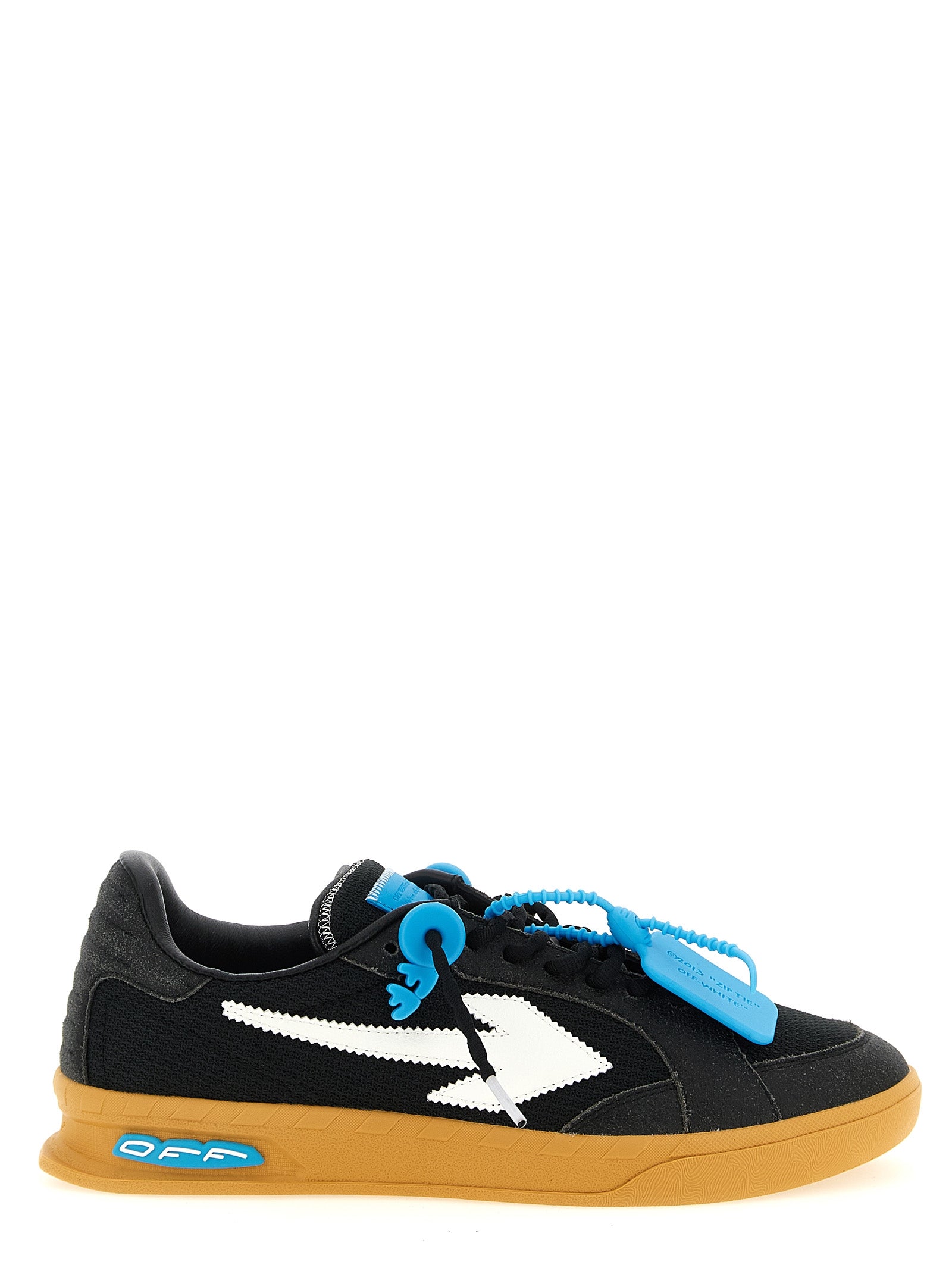 Off-White Black Polyester Athletic Men's Sneakers