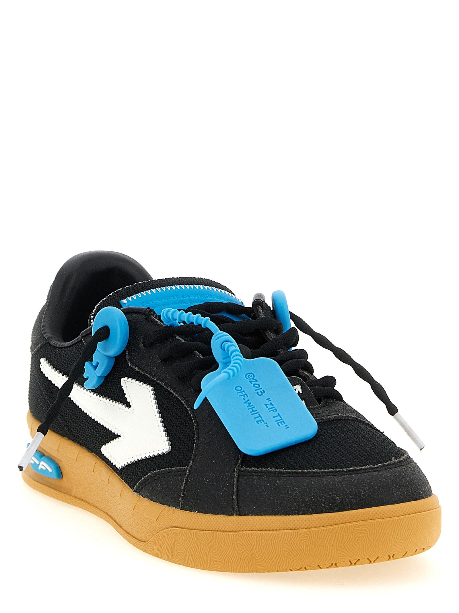 Off-White Black Polyester Athletic Men's Sneakers